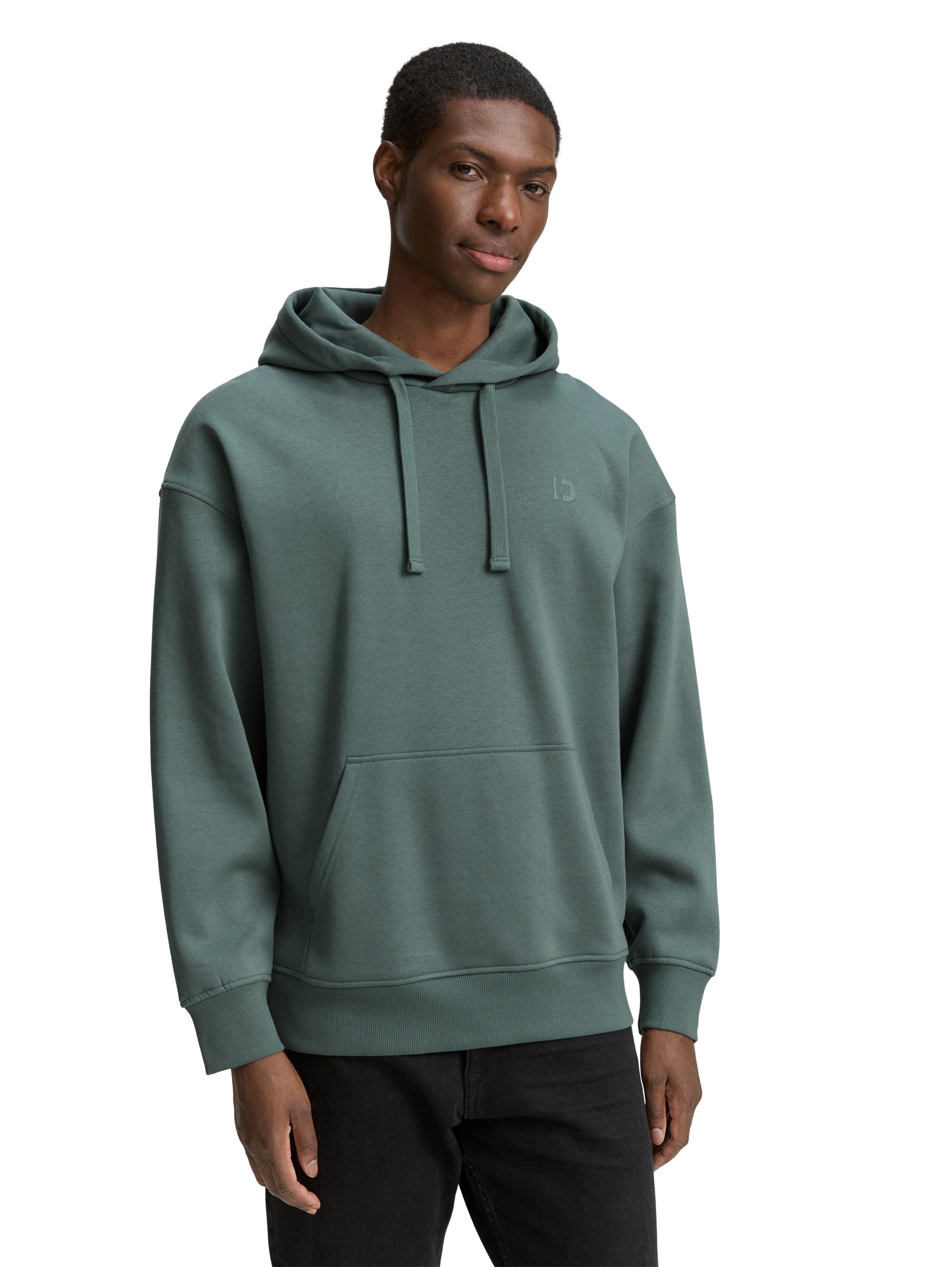 Tom Tailor Relaxed Fit Washed Green Hoodie With Back Print