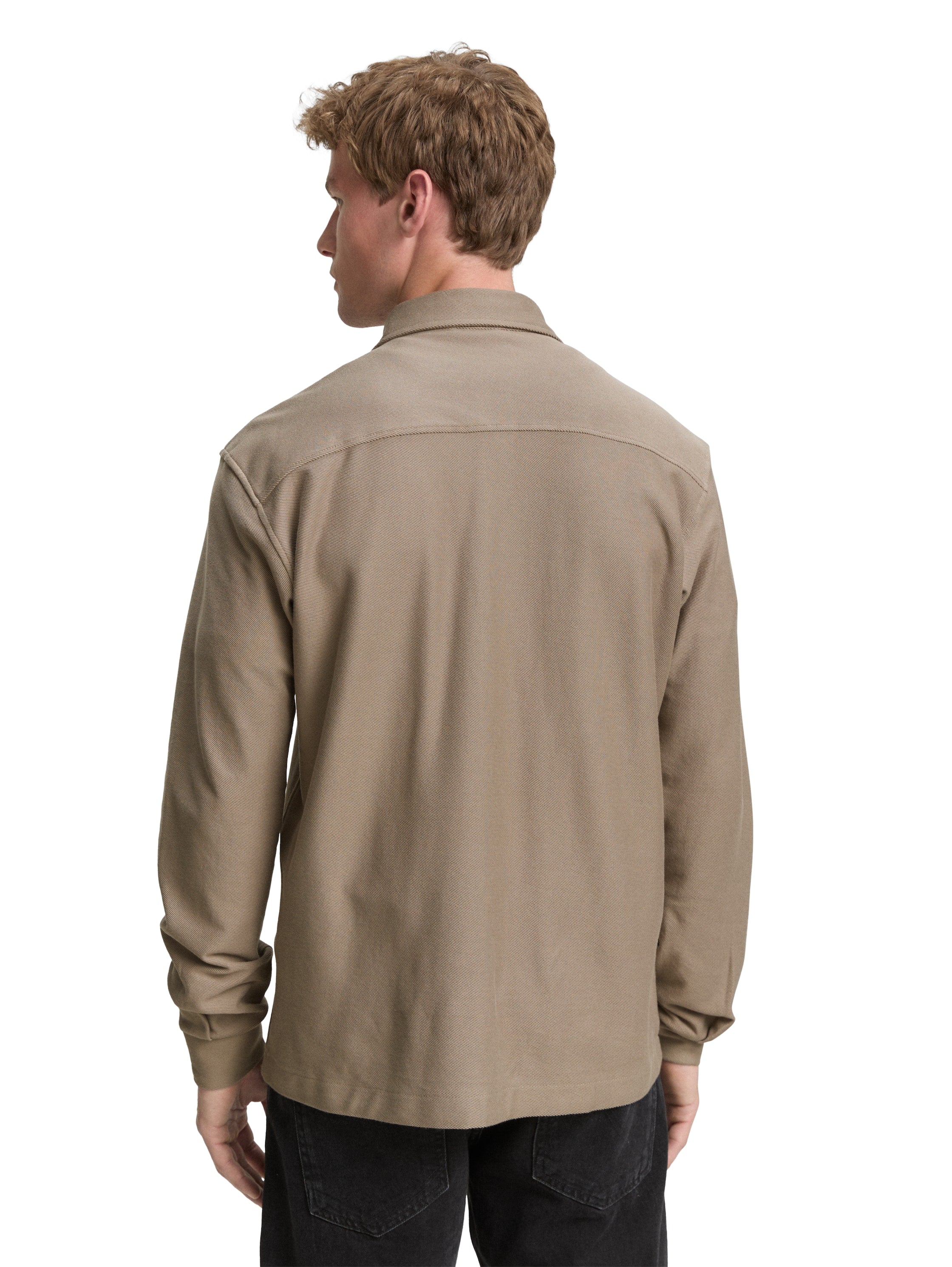 Tom Tailor Beige Shirt With Attached Chest Pockets