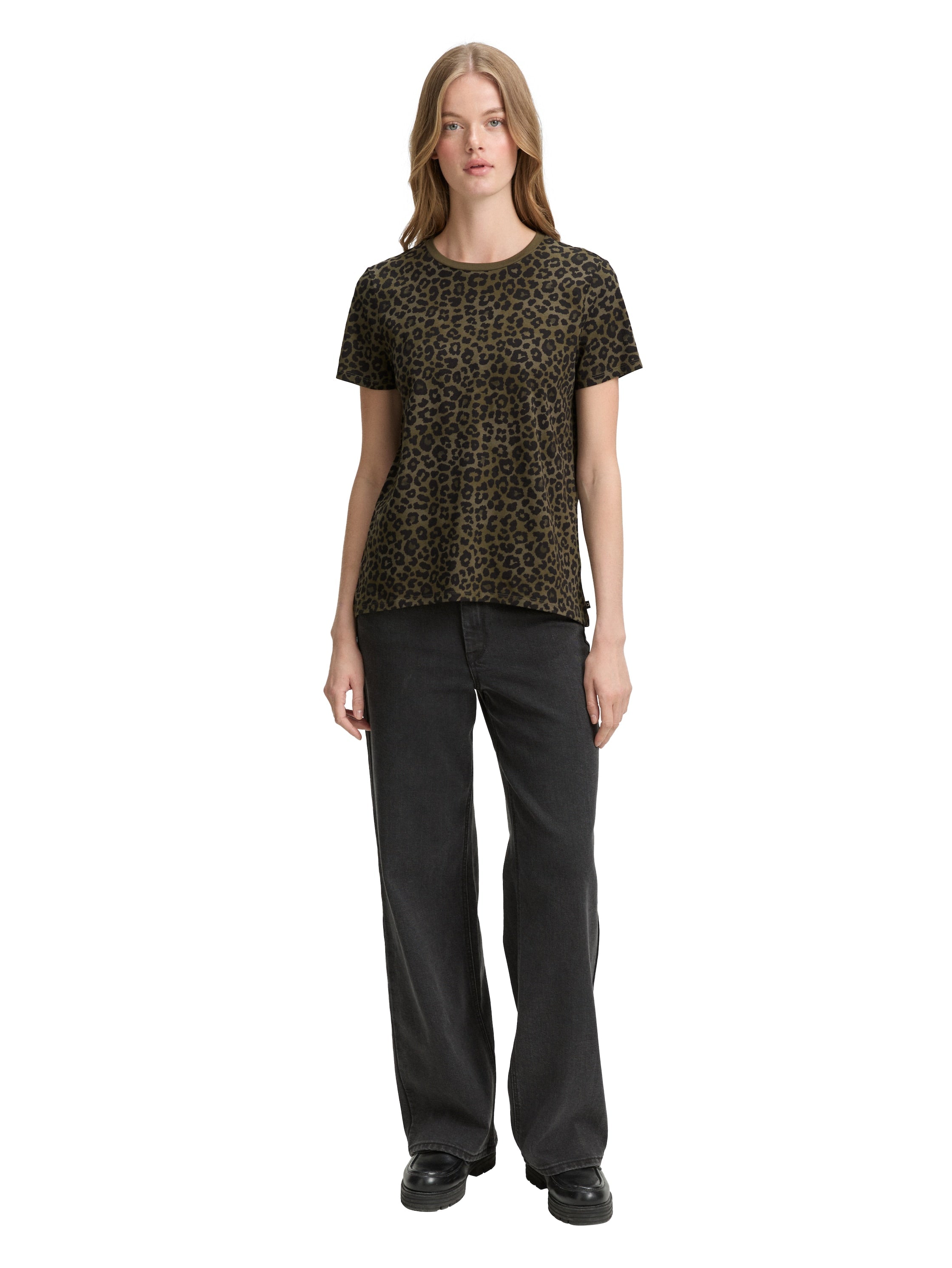 Tom Tailor Loose Fit Green Leo Print T-shirt