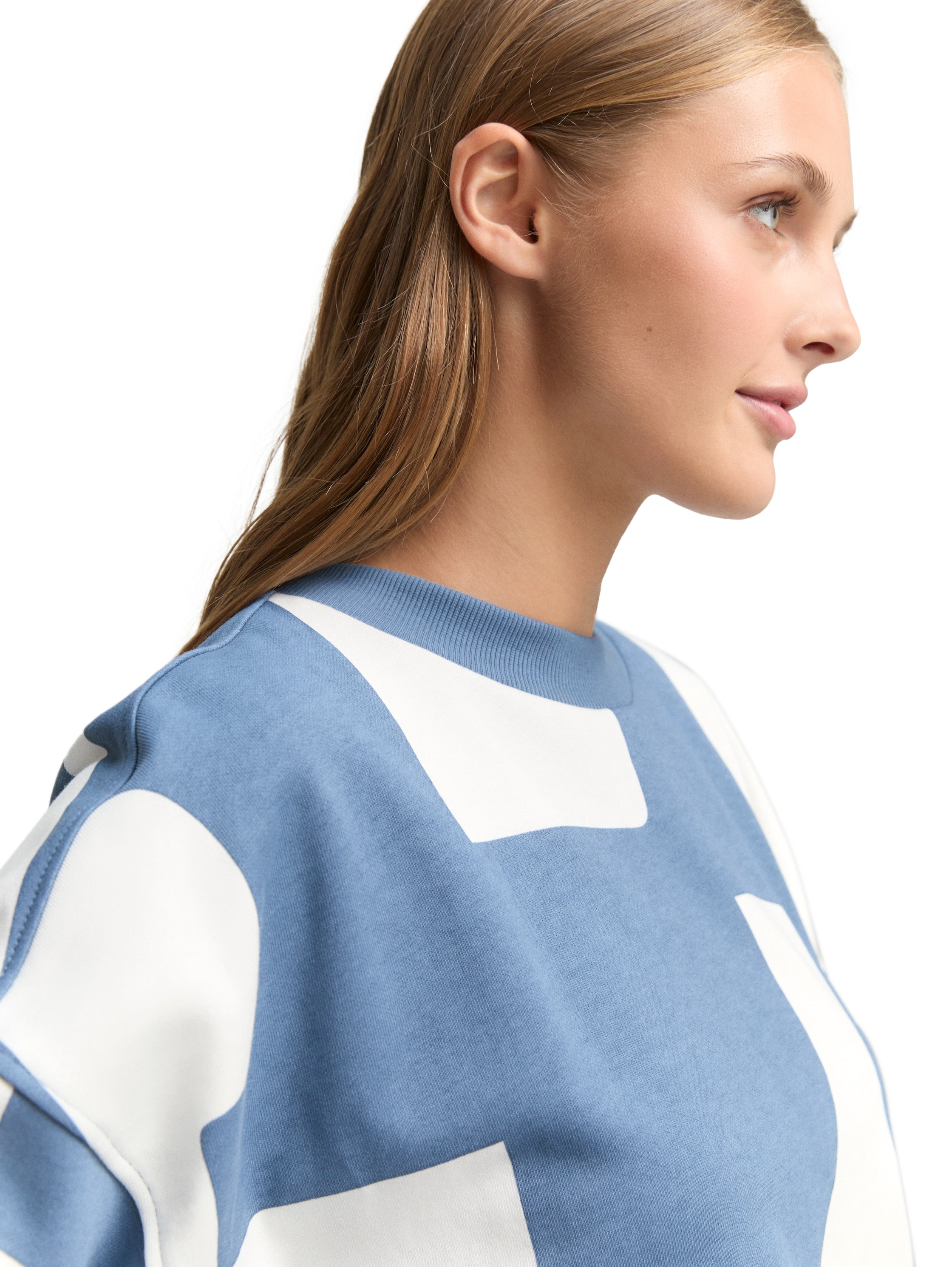 Tom Tailor Loose Fit Blue Sweater With Pattern