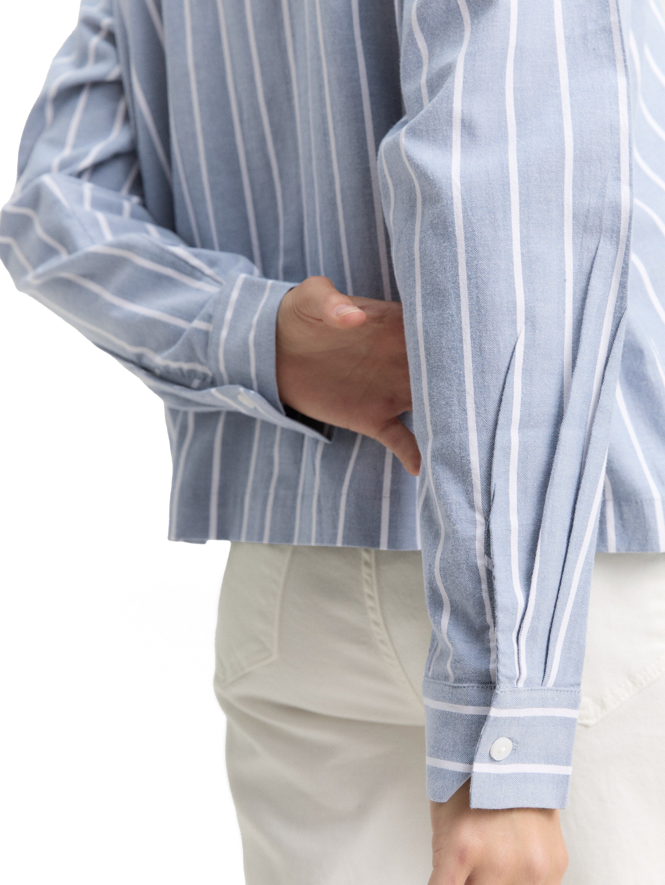 Tom Tailor Boxy Fit Blue With White Stripe Shirt