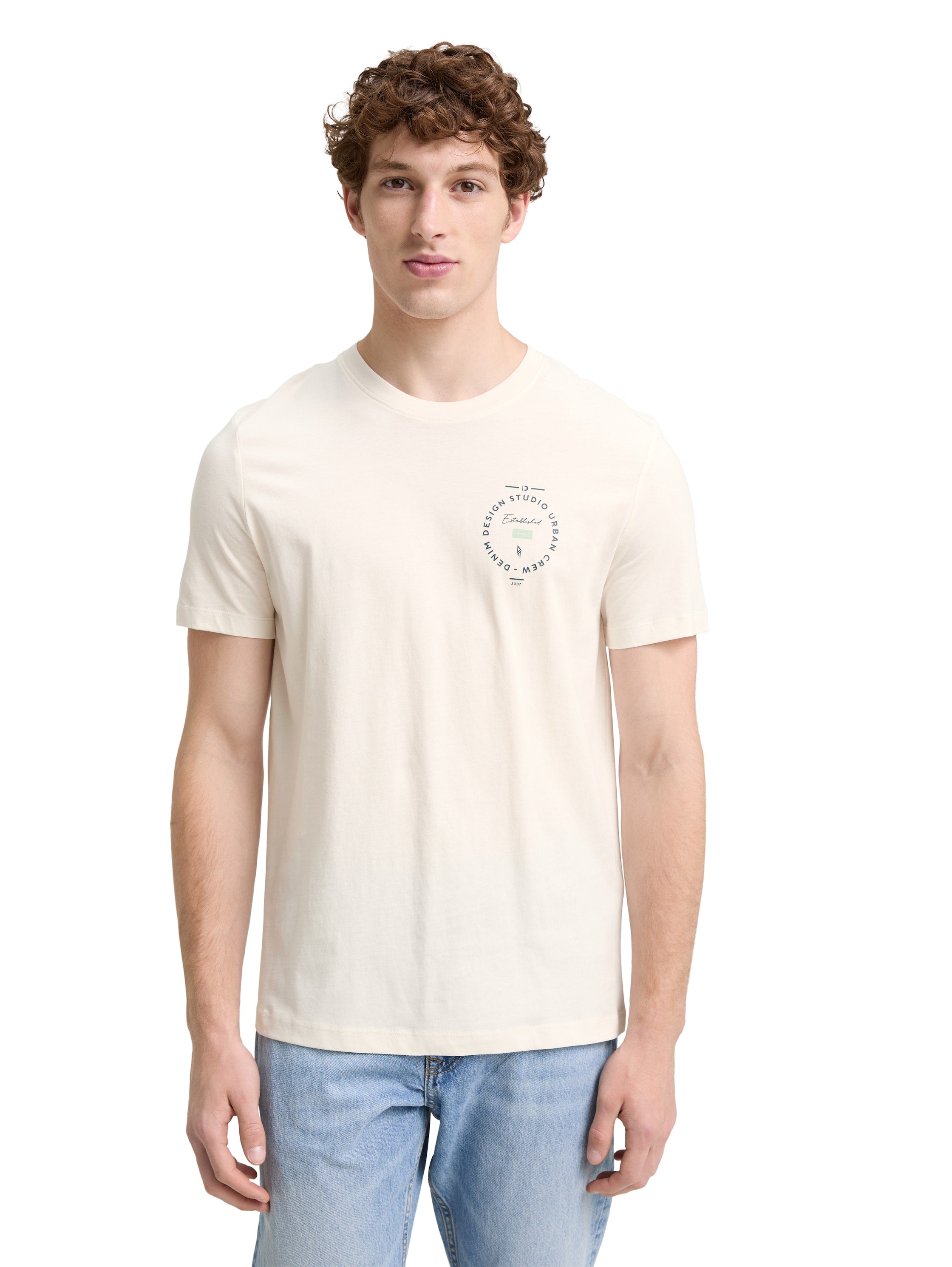 Tom Tailor Offwhite T-shirt with Print