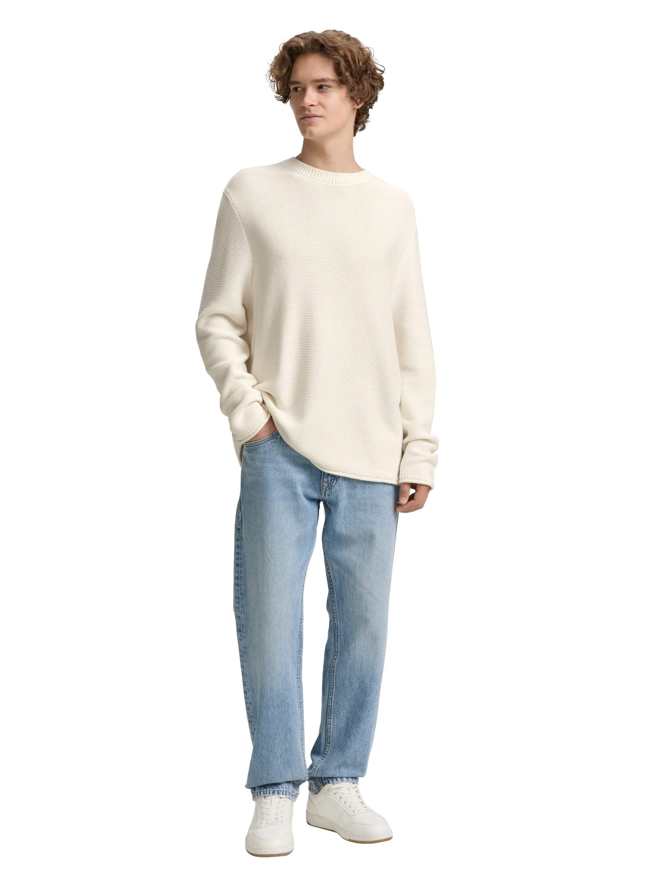 Tom Tailor Relaxed Fit Gardenia White Pullover