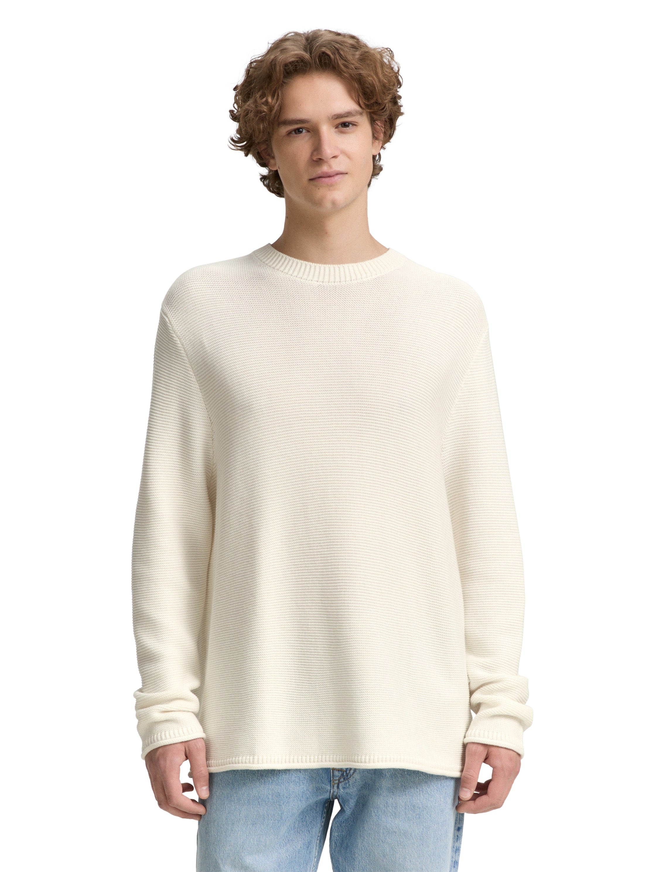 Tom Tailor Relaxed Fit Gardenia White Pullover