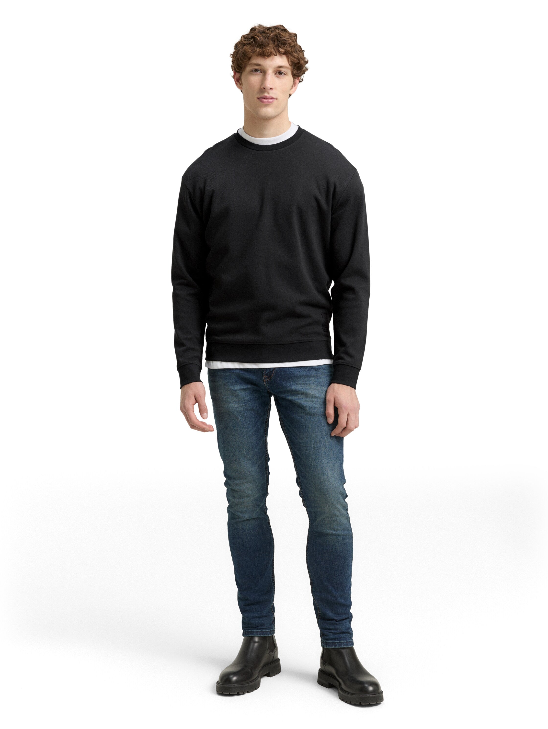 Tom Tailor Round Neck Basic Black Sweater