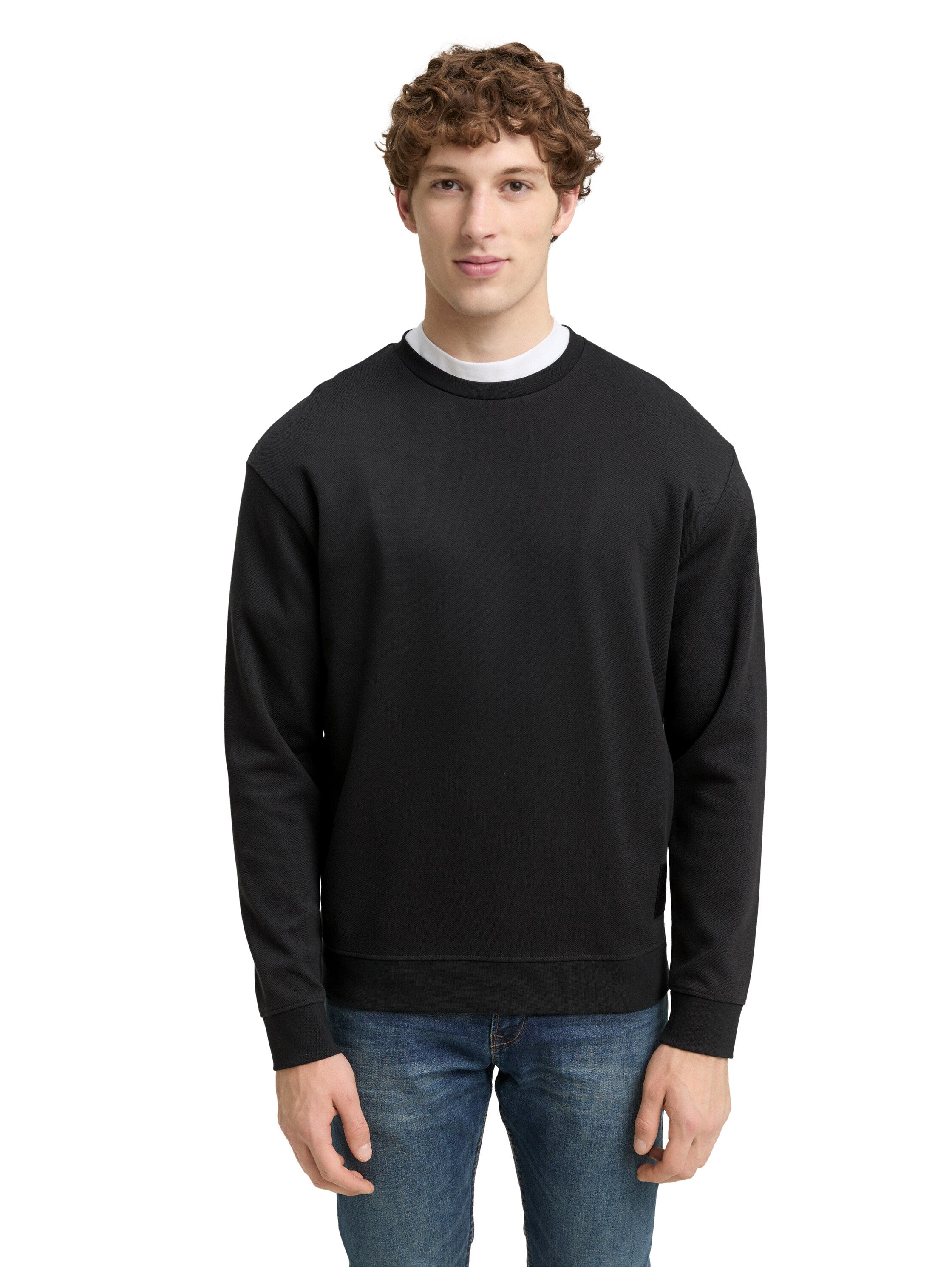 Tom Tailor Round Neck Basic Black Sweater