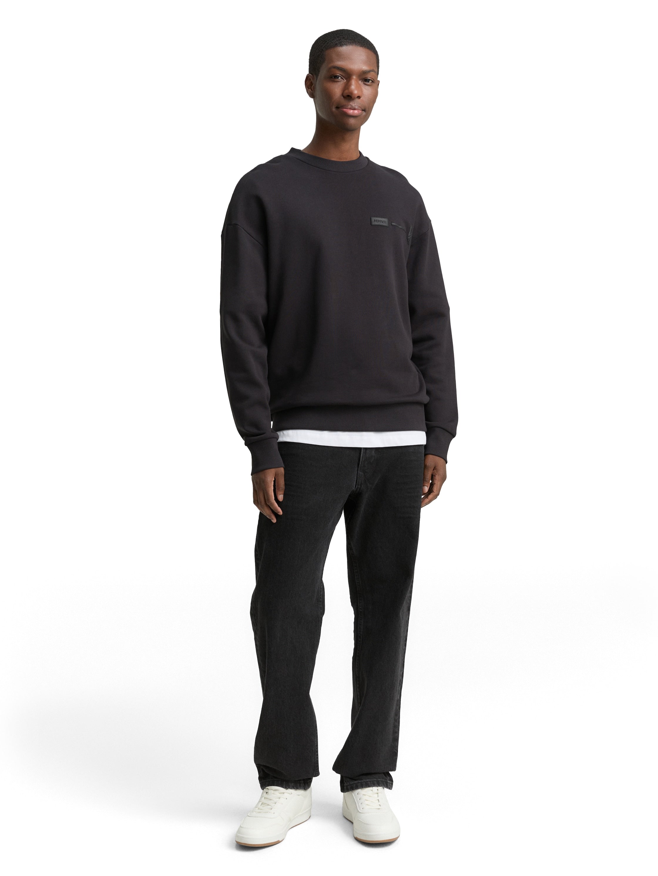 Tom Tailor Relaxed Fit Black Sweater With Back print