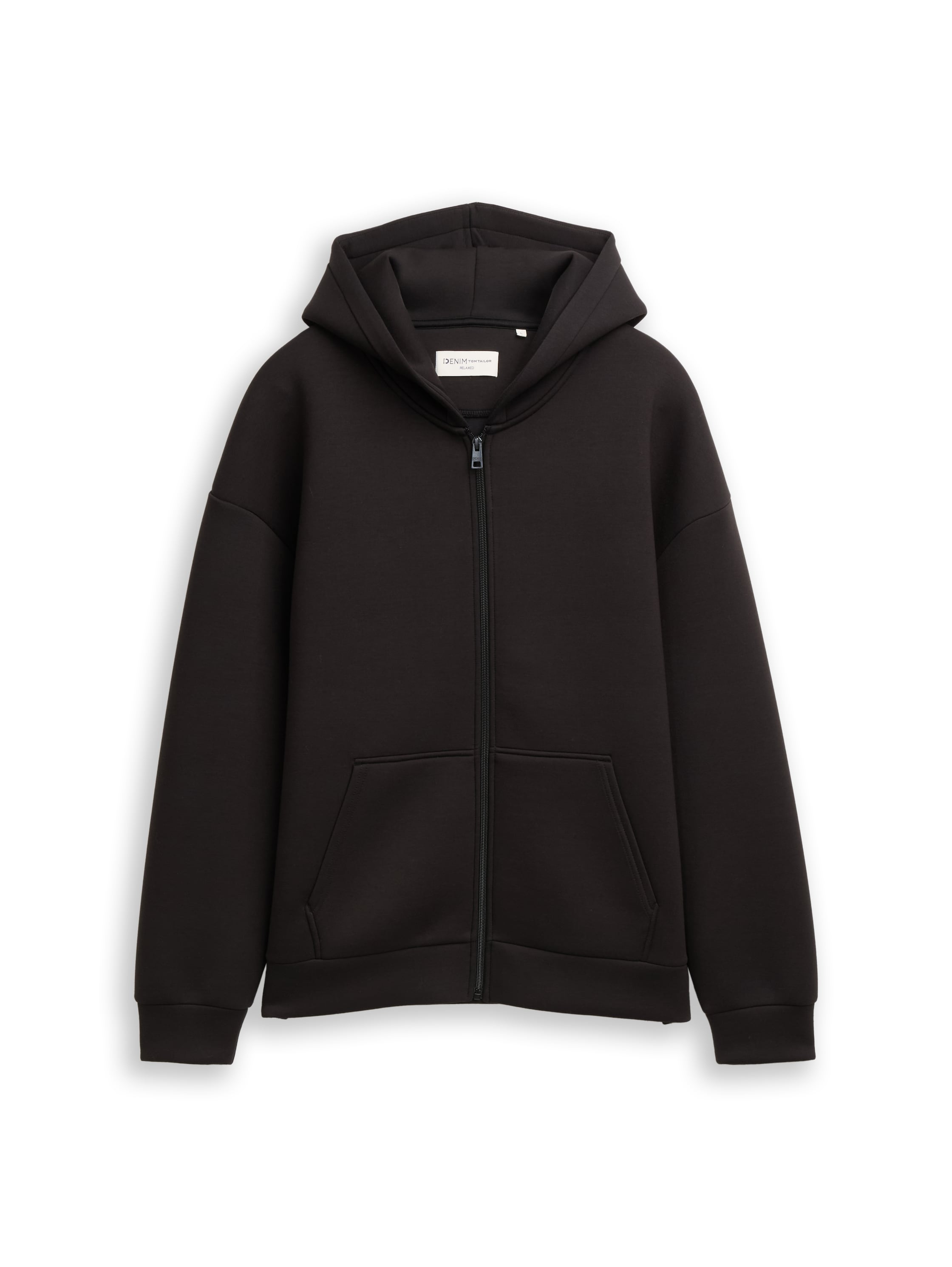 Tom Tailor Relaxed Fit Hoodie Sweat Black Jacket From Scuba