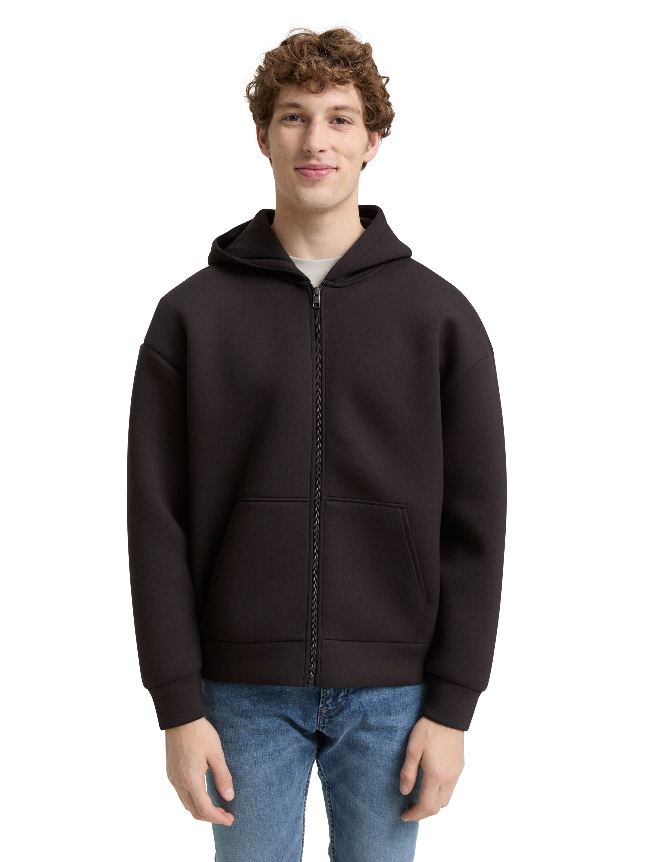 Tom Tailor Relaxed Fit Hoodie Sweat Black Jacket From Scuba