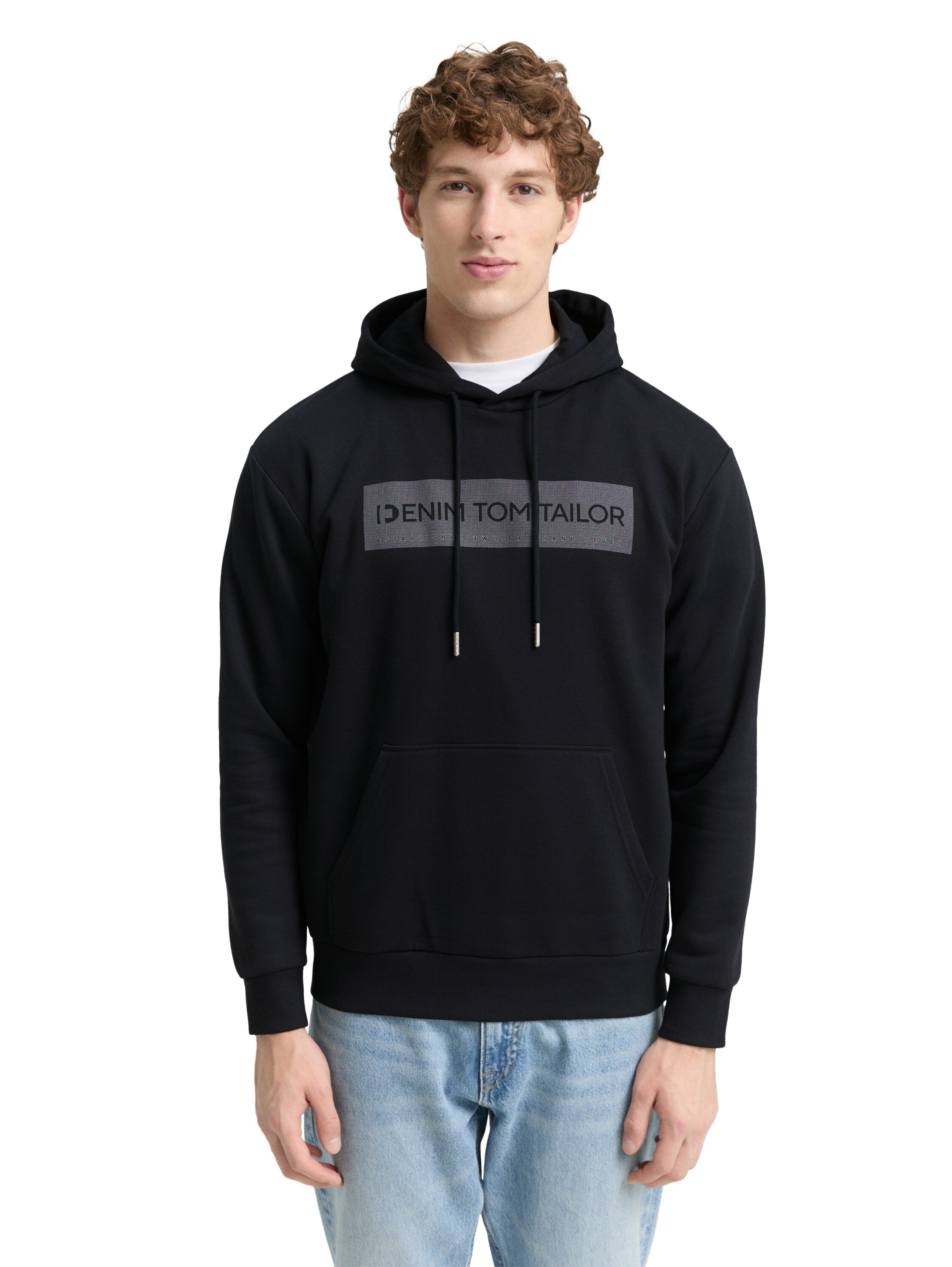 Tom Tailor Black Hoodie With Print