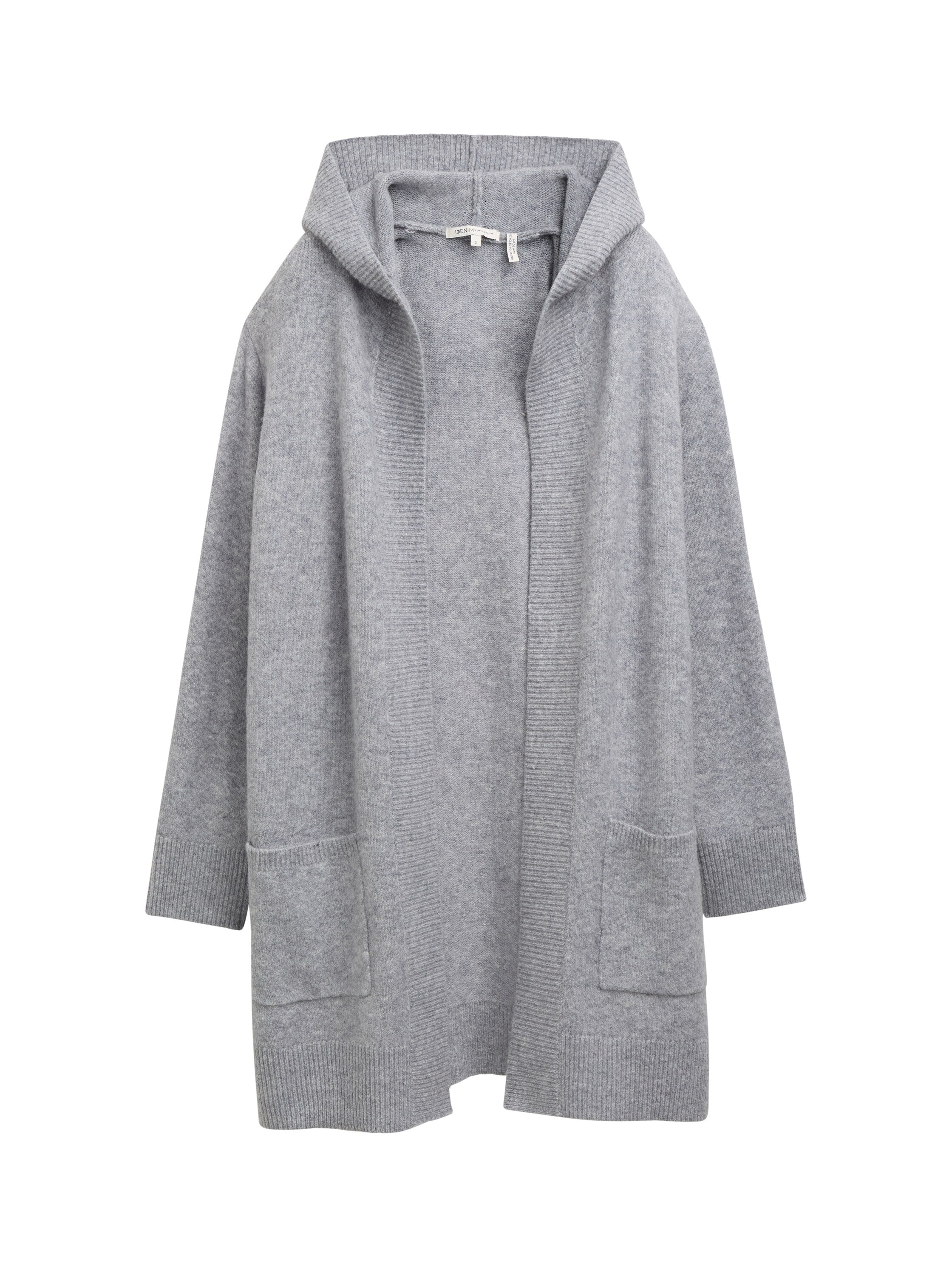 Tom Tailor Light Grey Melange Cardigan With Hood
