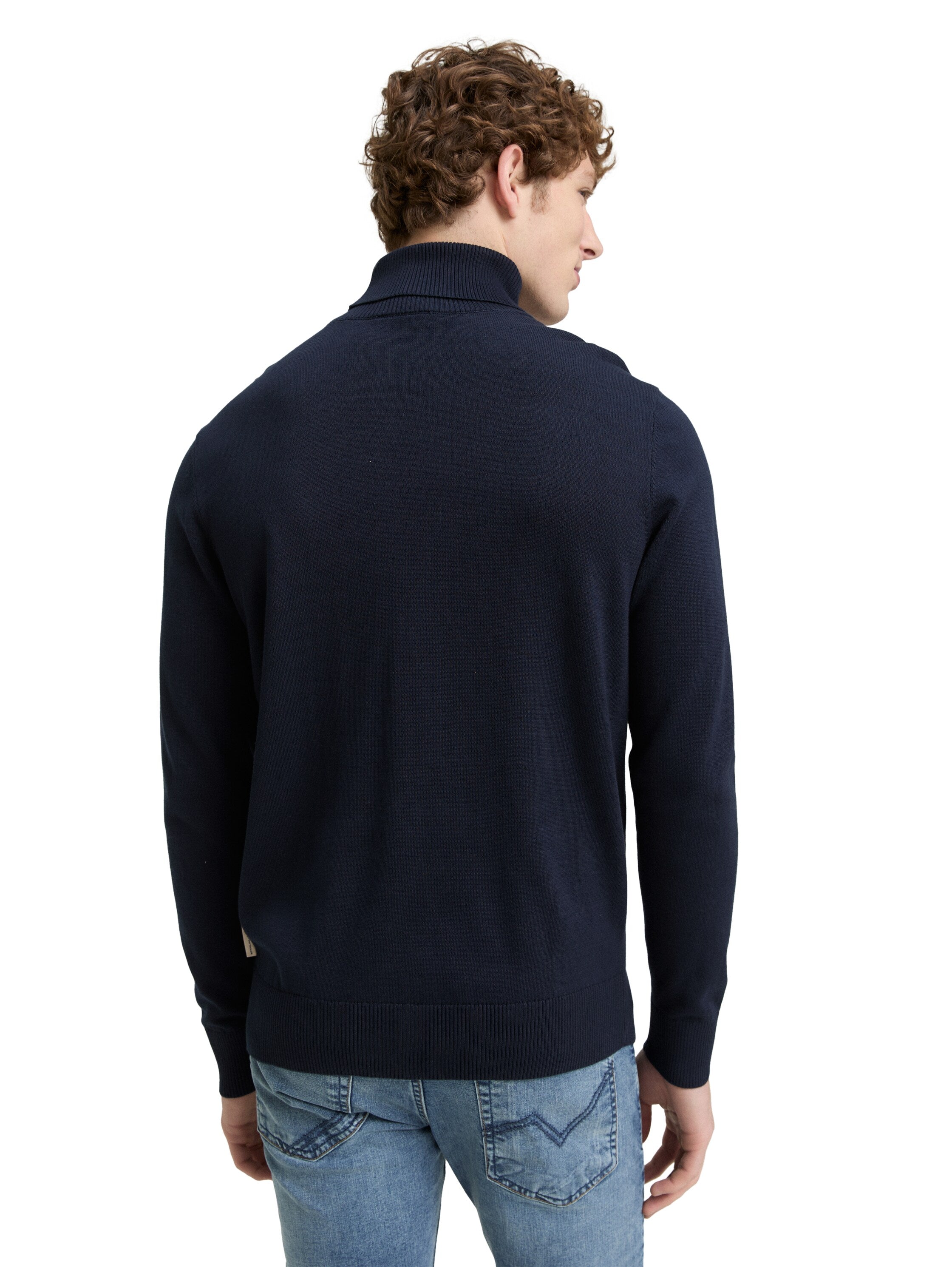Tom Tailor High Neck Knitwear Navy Pullover