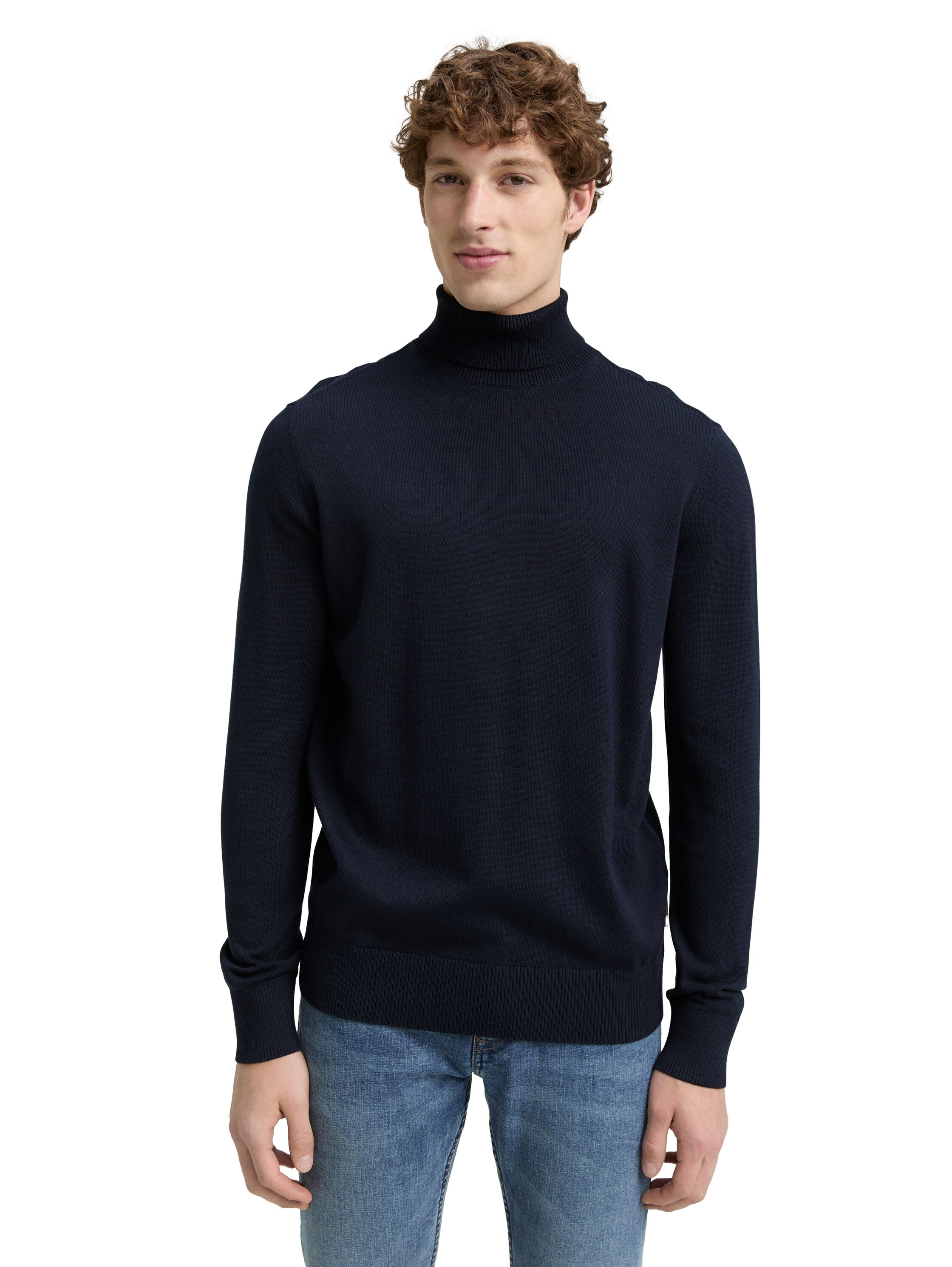 Tom Tailor High Neck Knitwear Navy Pullover