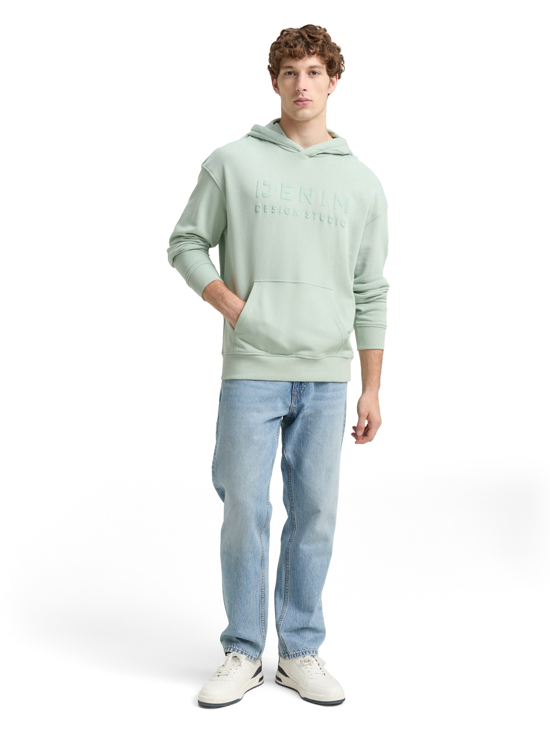 Tom Tailor Relaxed Fit Mint Hoodie Sweatshirt with Print