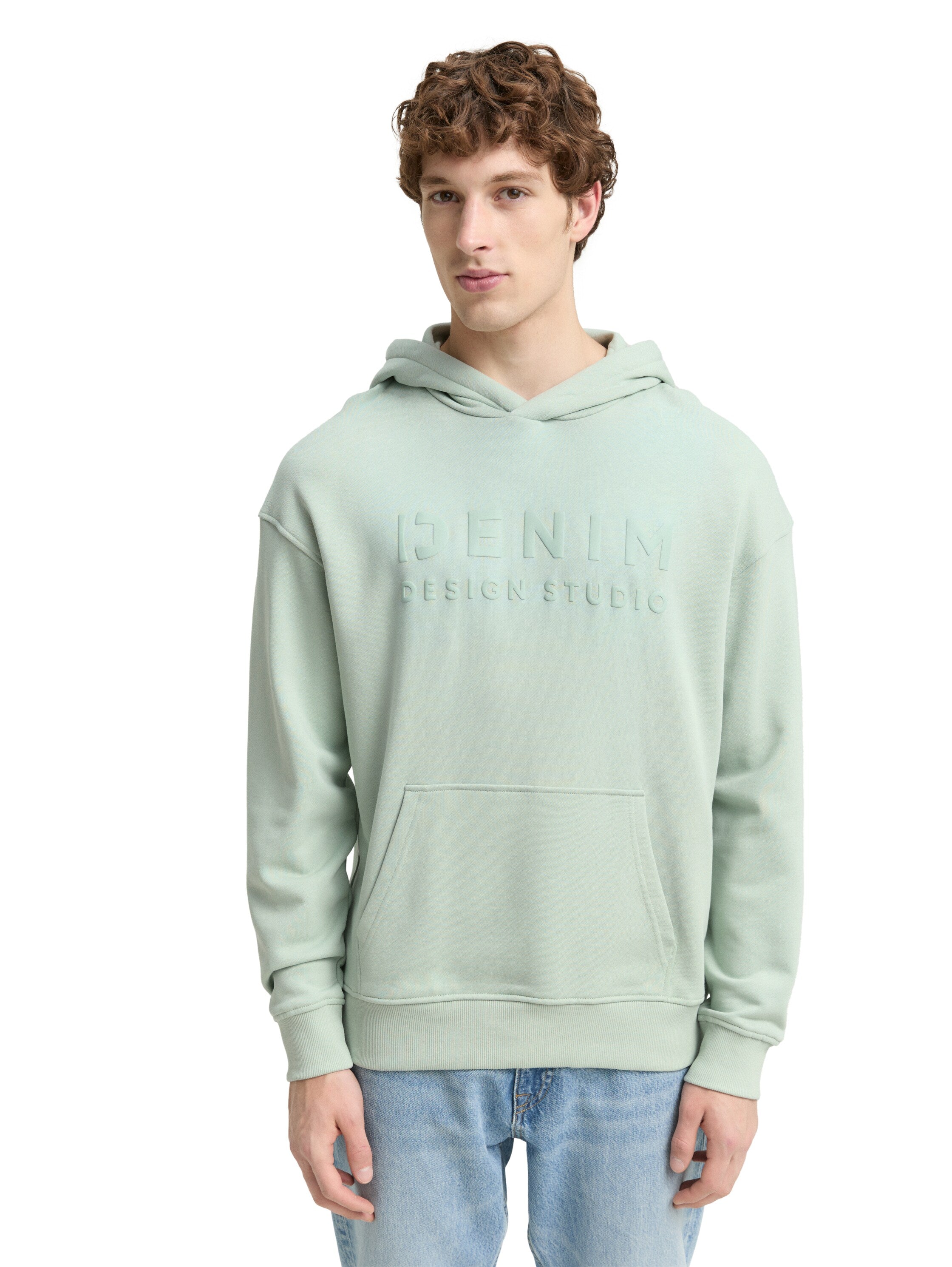 Tom Tailor Relaxed Fit Mint Hoodie Sweatshirt with Print