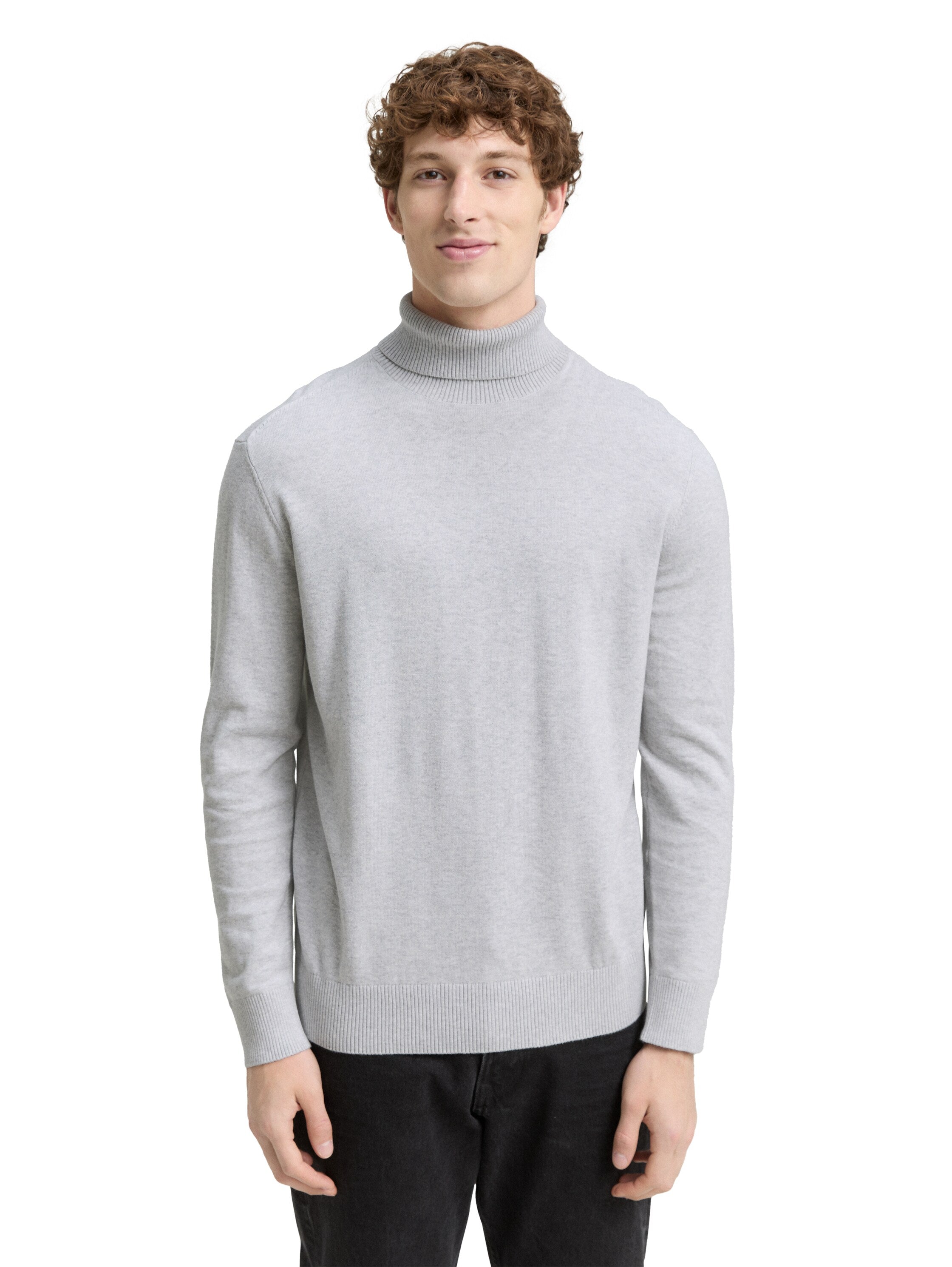 Tom Tailor High Neck Knitwear Light Grey Pullover