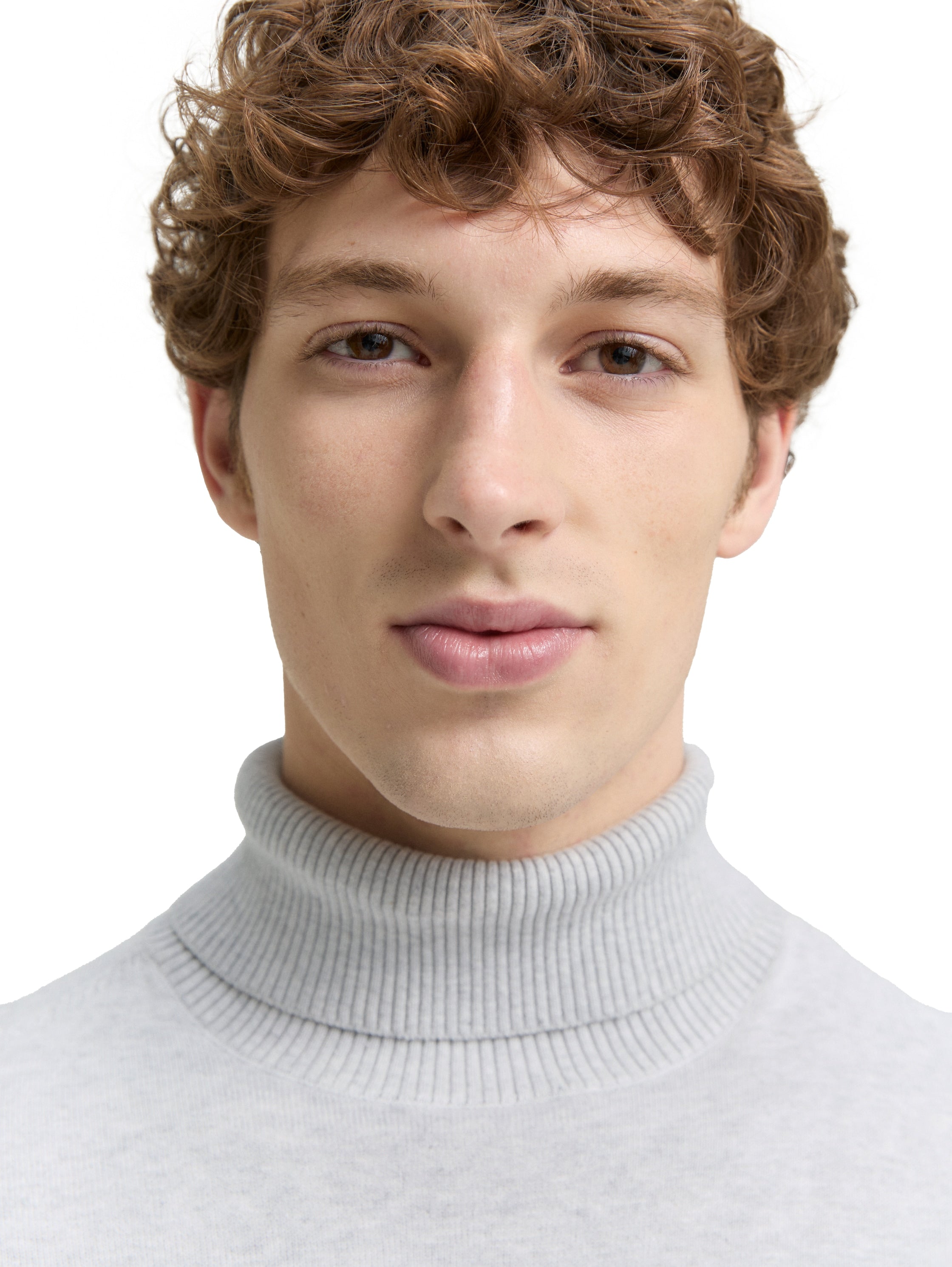 Tom Tailor High Neck Knitwear Light Grey Pullover