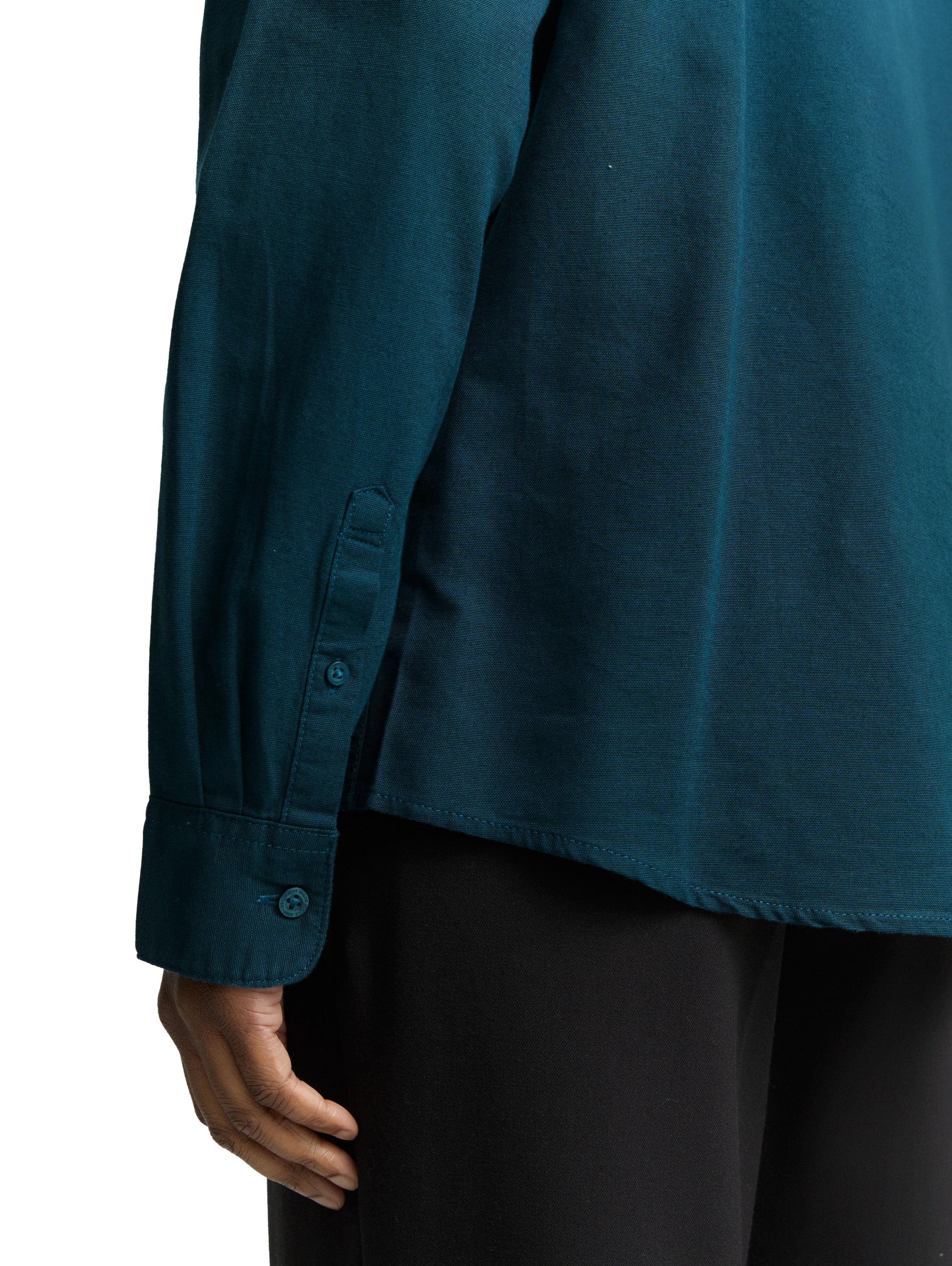 Tom Tailor Regular Fit Deep Green Shirt with Embroidered Logo