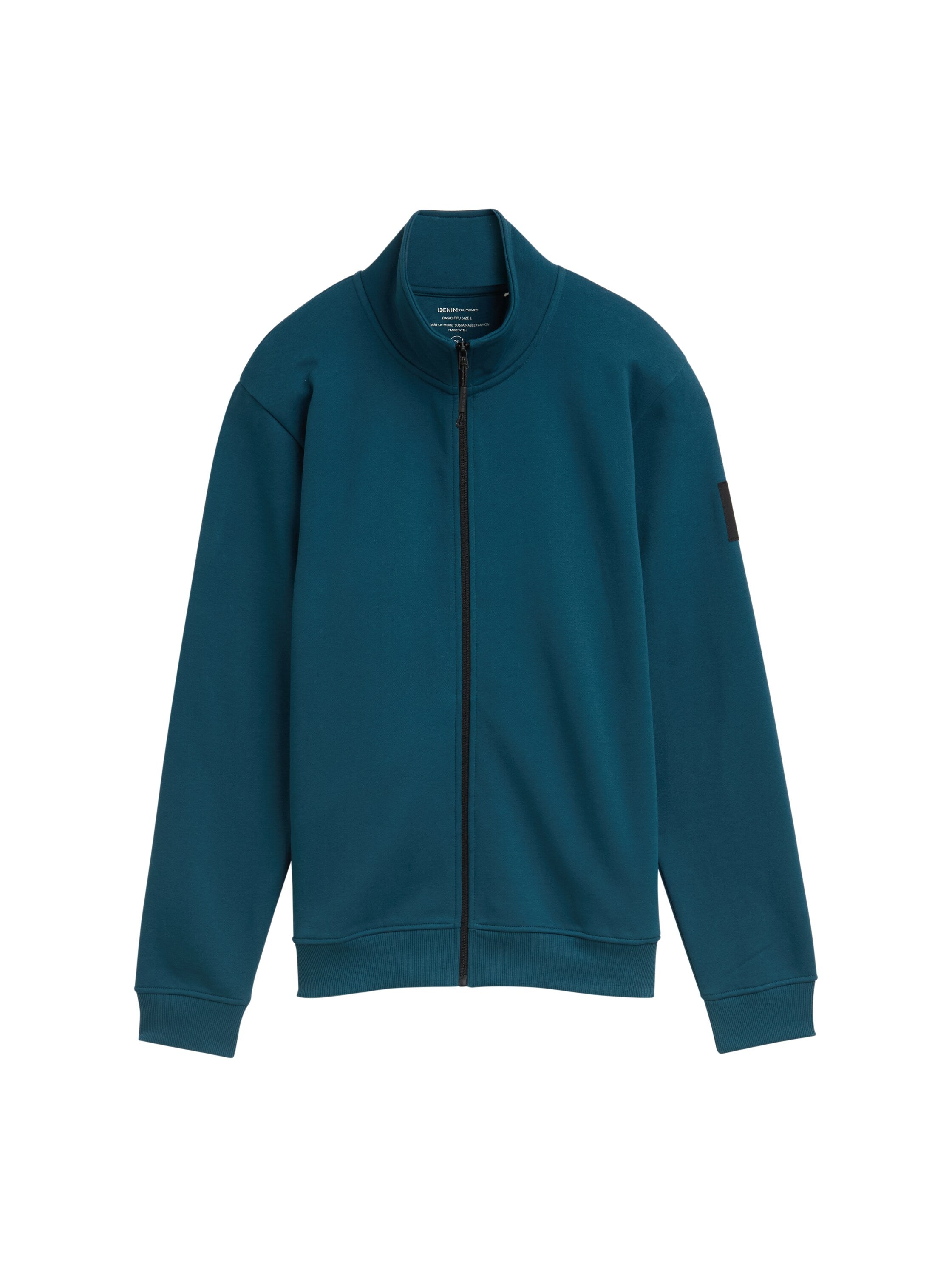 Tom Tailor Long Sleeved Deep Green Jacket With Zipper To Close