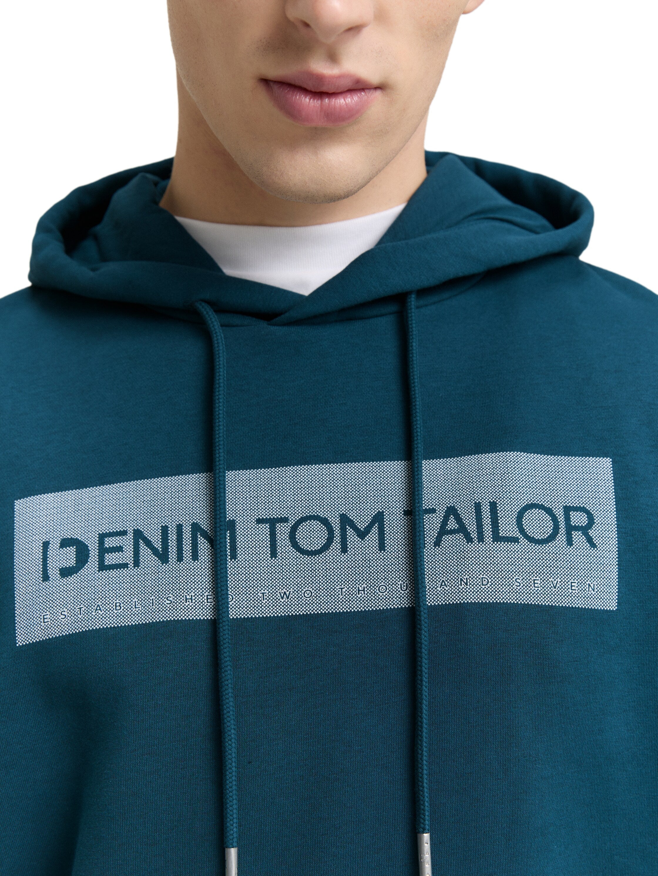 Tom Tailor Deep Green Hoodie With Print
