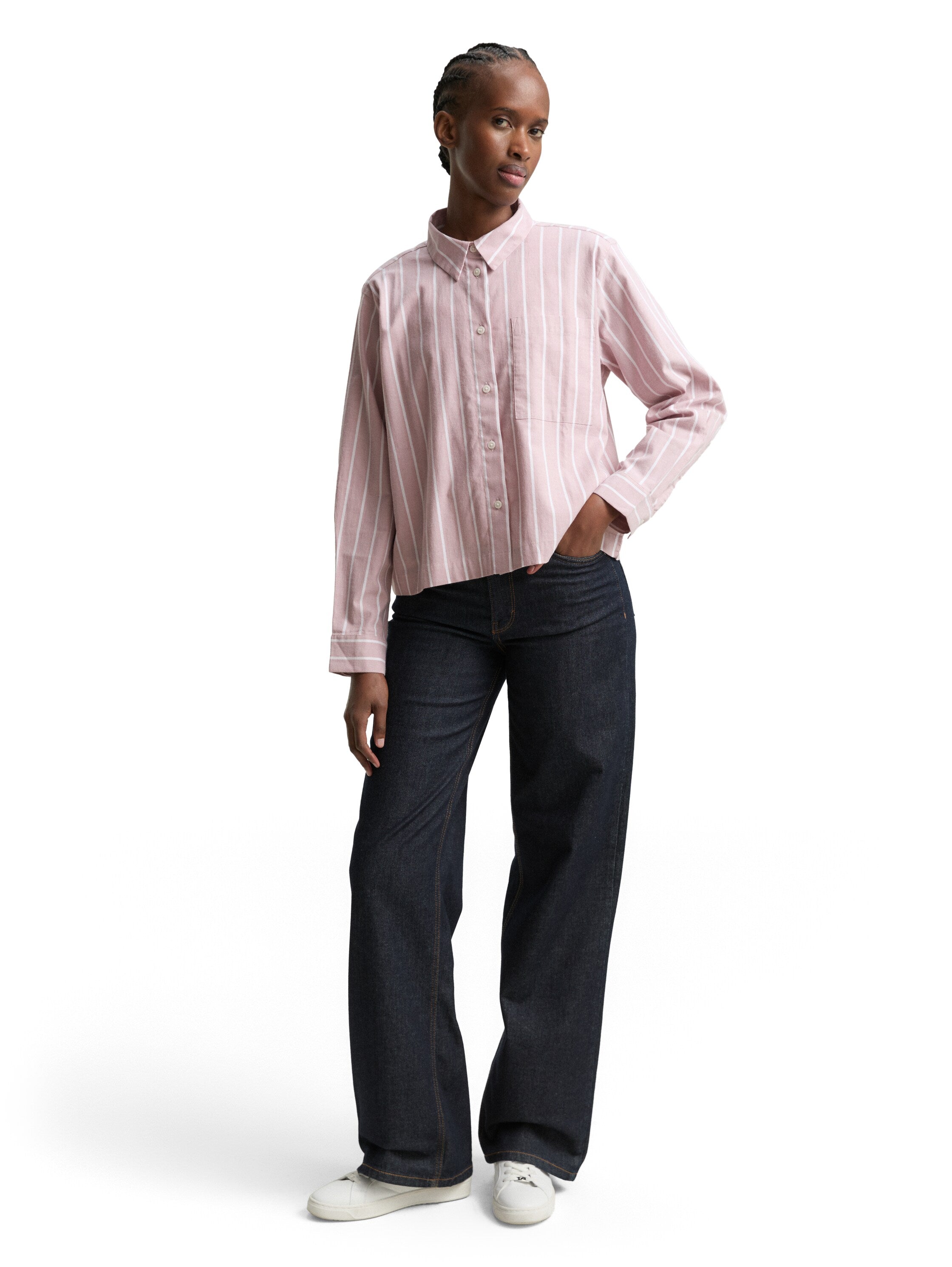 Tom Tailor Boxy Fit Rose With White Stripe Shirt