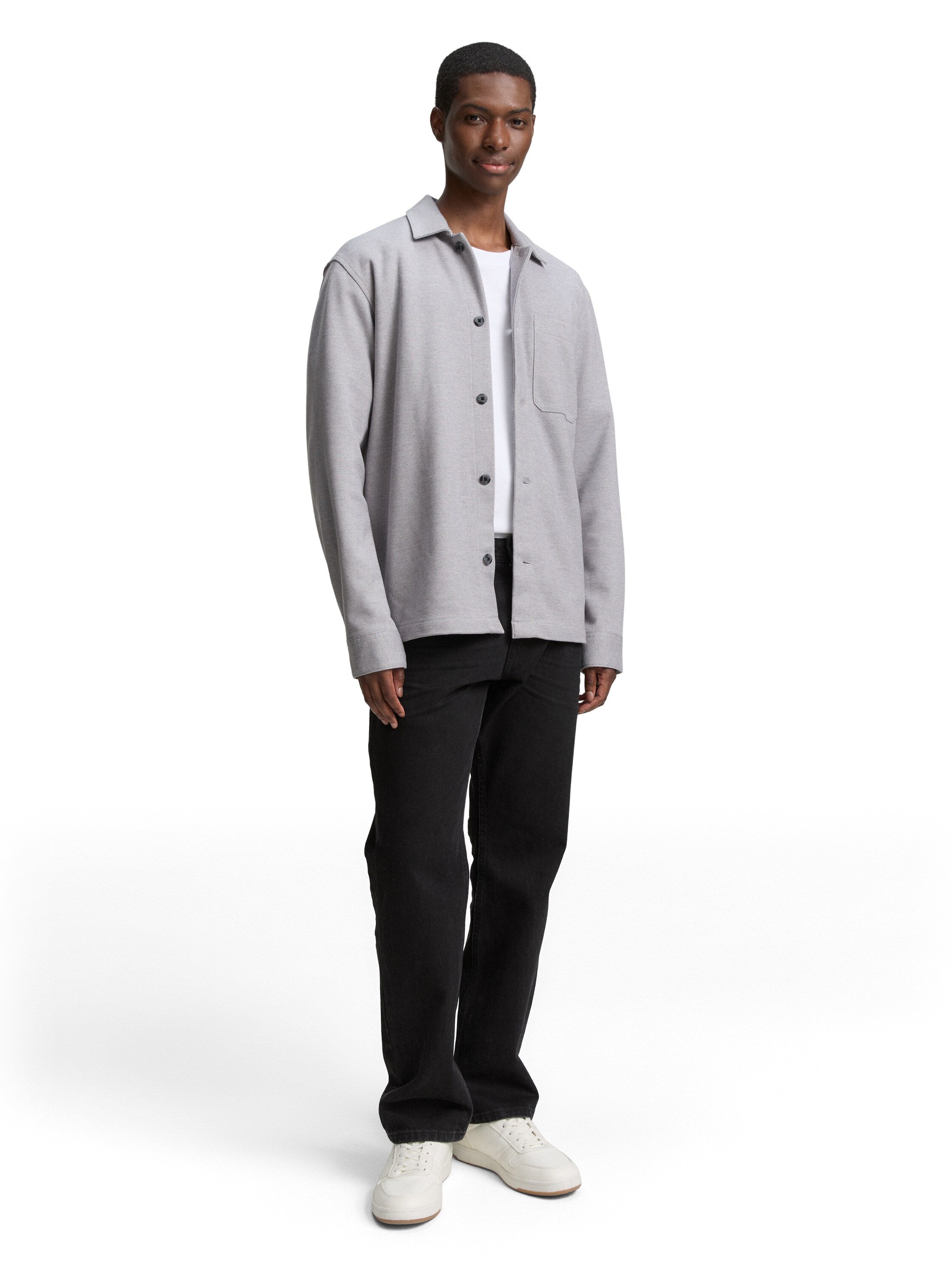 Tom tailor Light Grey Overshirt with Breast Pocket