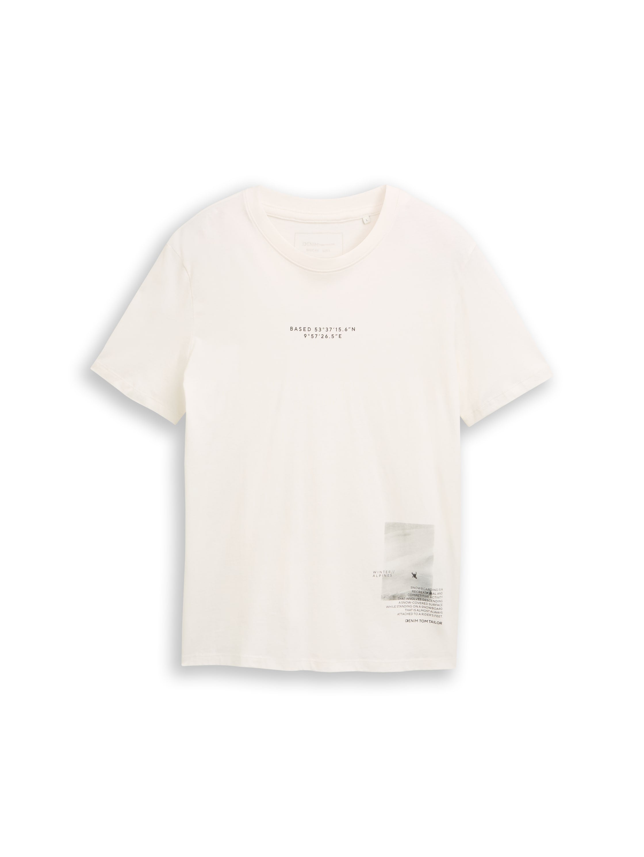 Tom Tailor Short Sleeved White T-shirt With Front Design