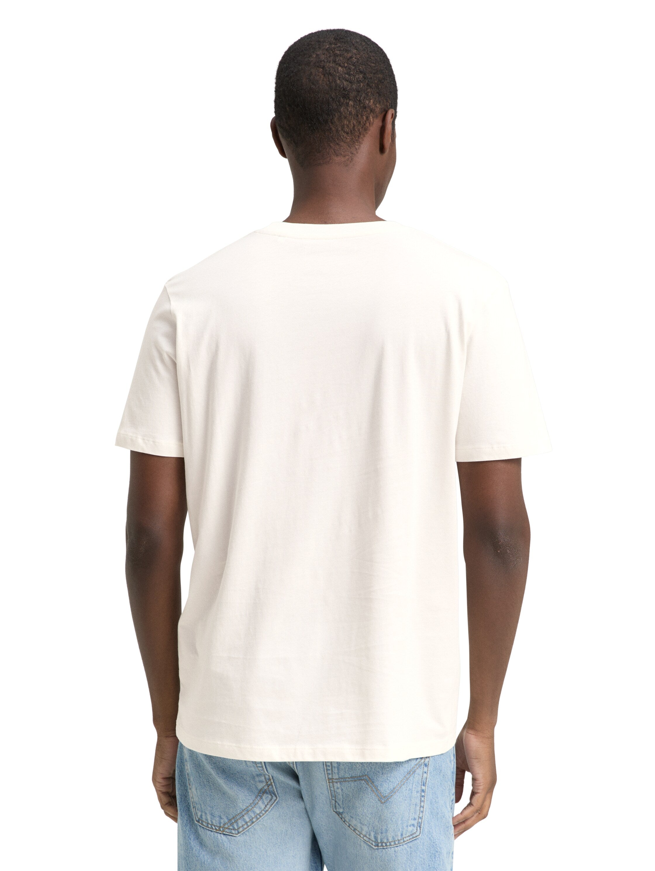 Tom Tailor Short Sleeved White T-shirt With Front Design