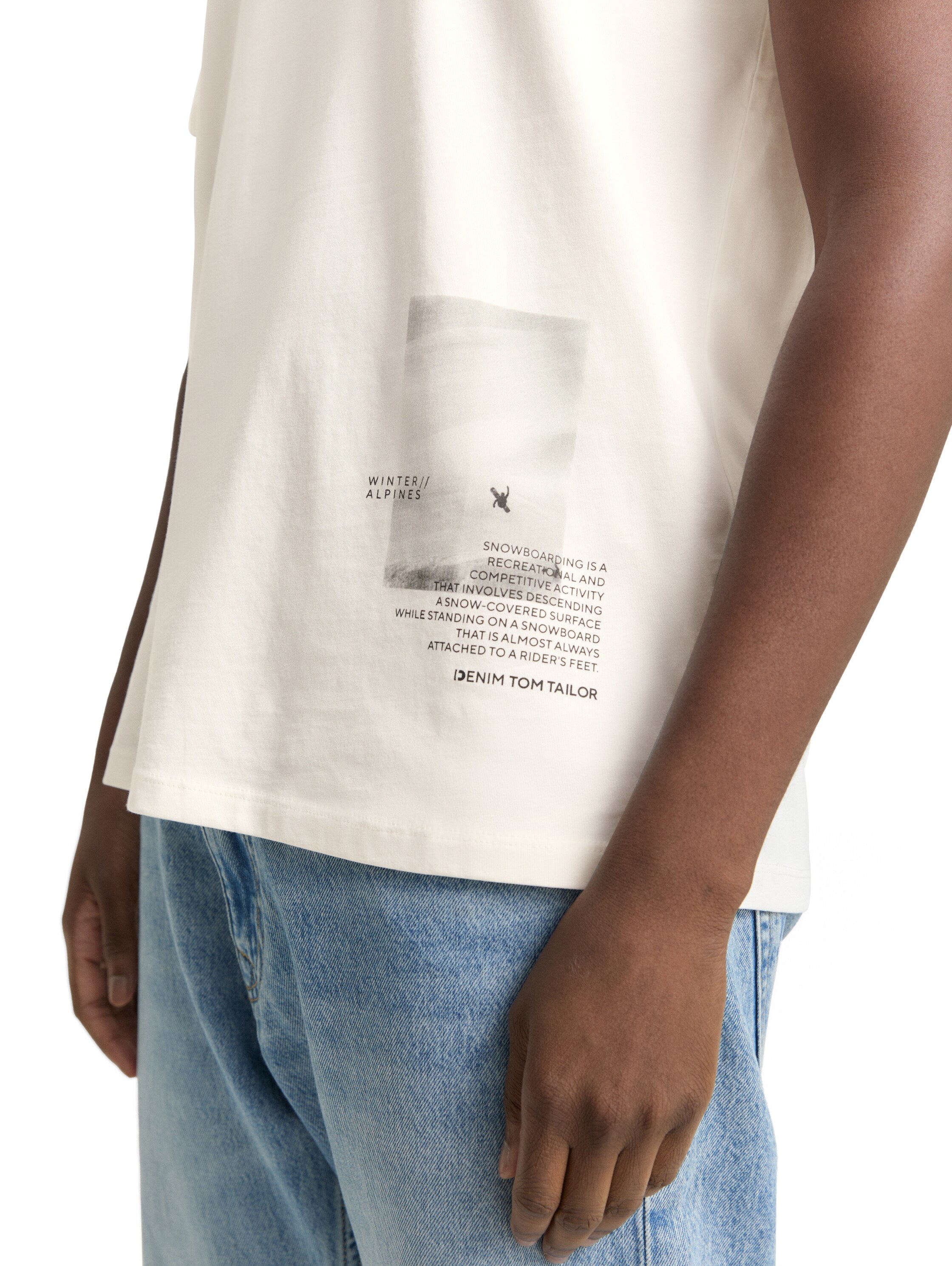 Tom Tailor Short Sleeved White T-shirt With Front Design