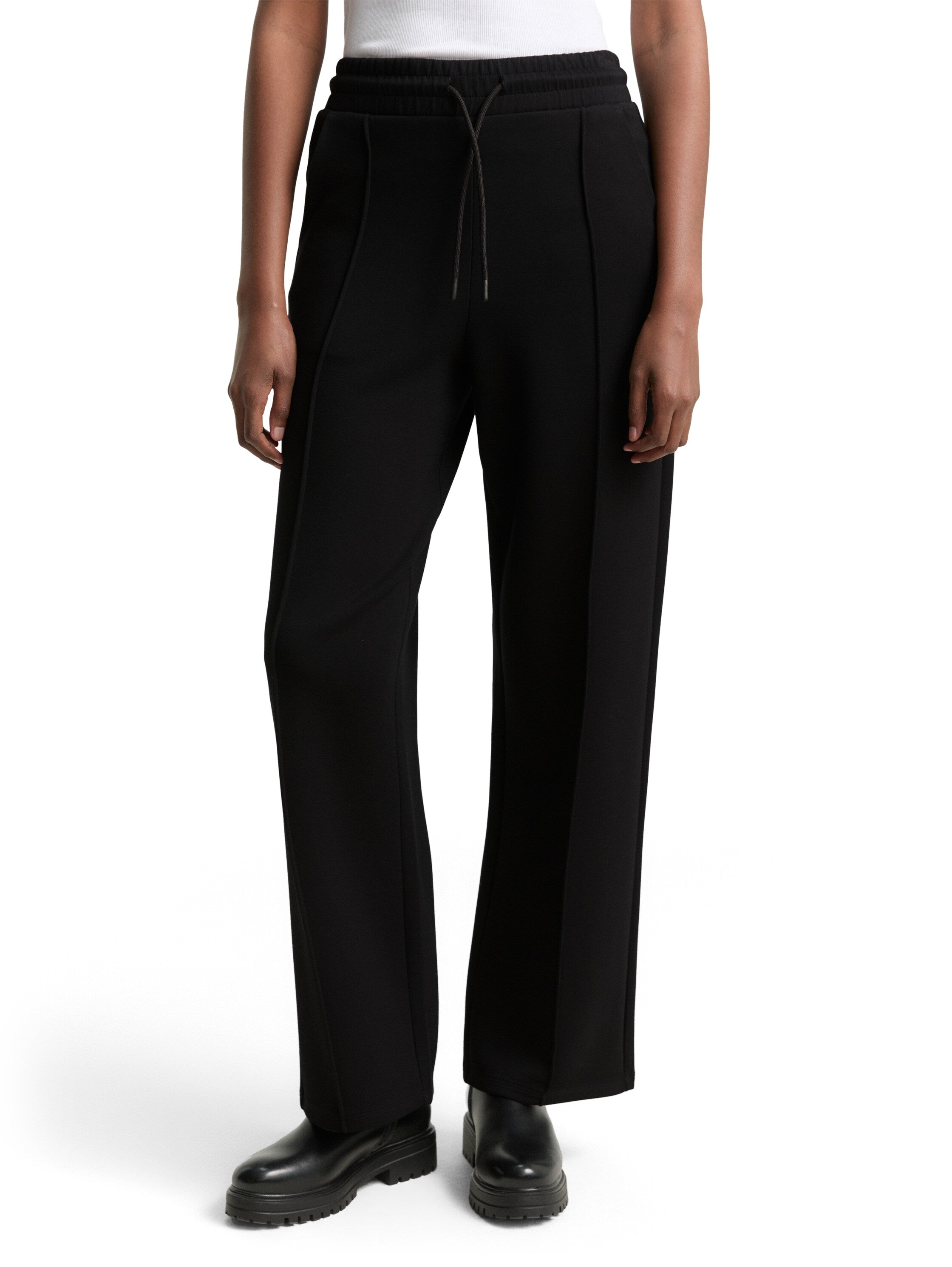 Tom Tailor Deep Black Straight Scuba Pant