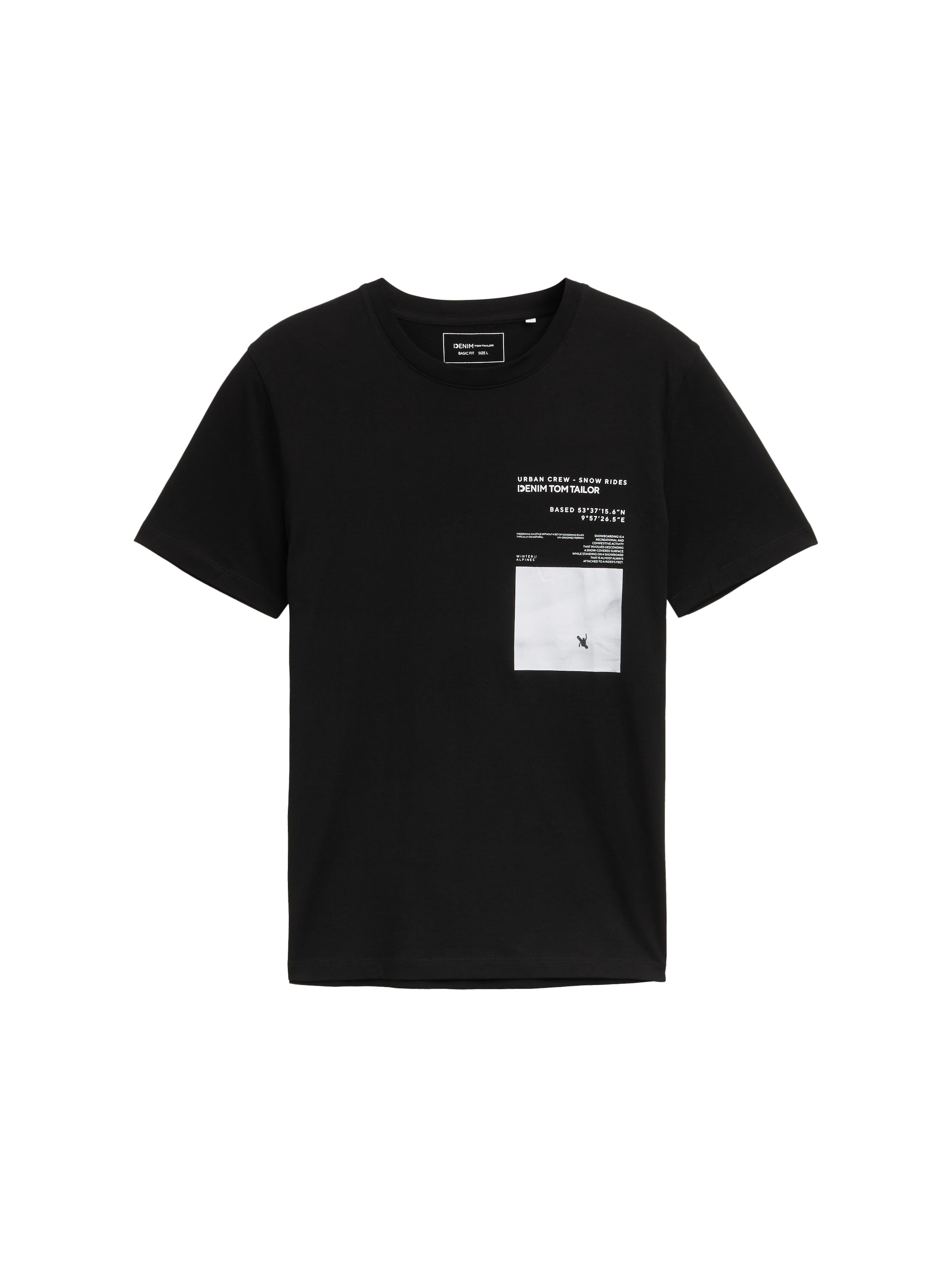 Tom Tailor Short Sleeved Black T-shirt With Front Design