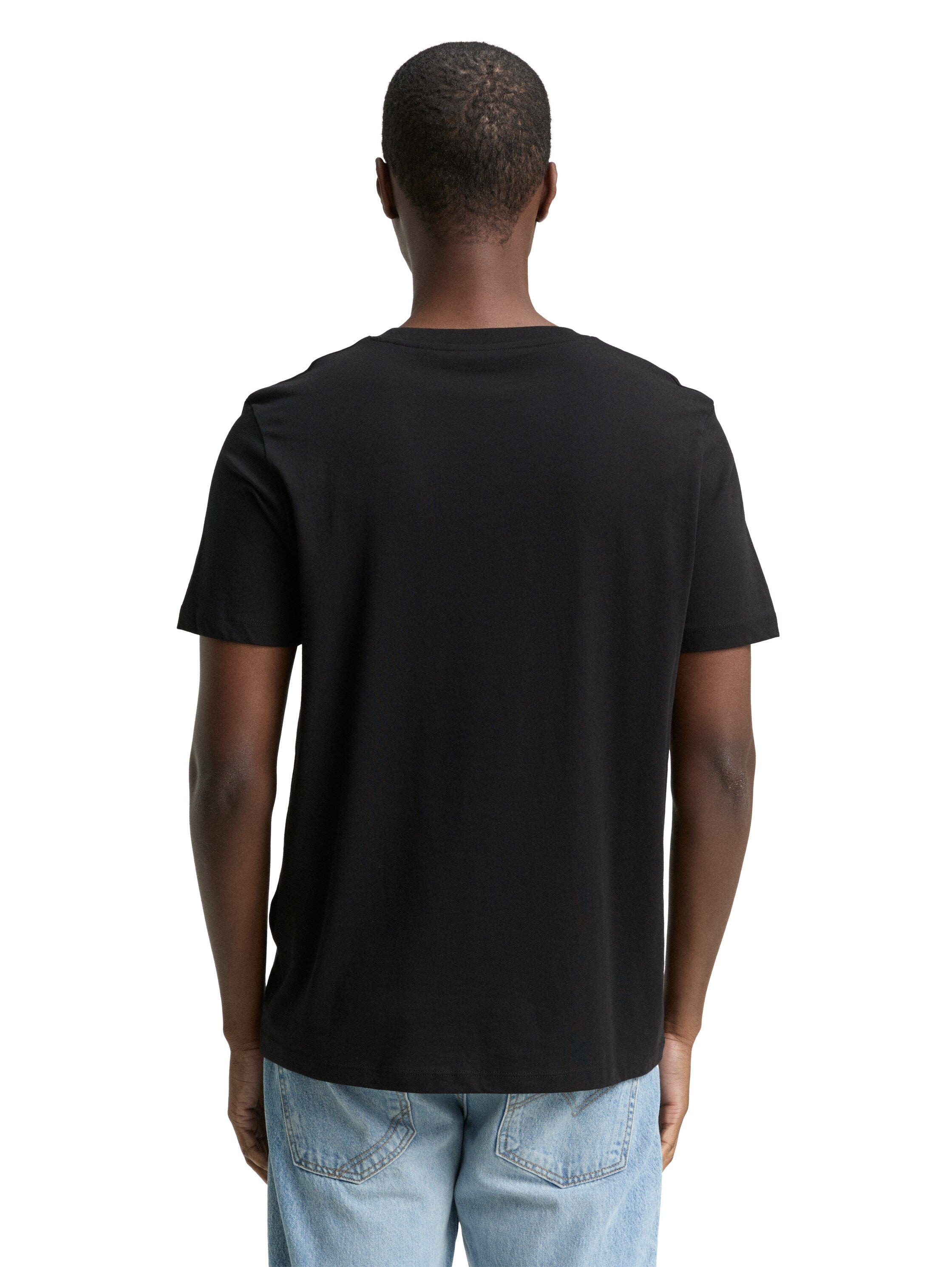 Tom Tailor Short Sleeved Black T-shirt With Front Design