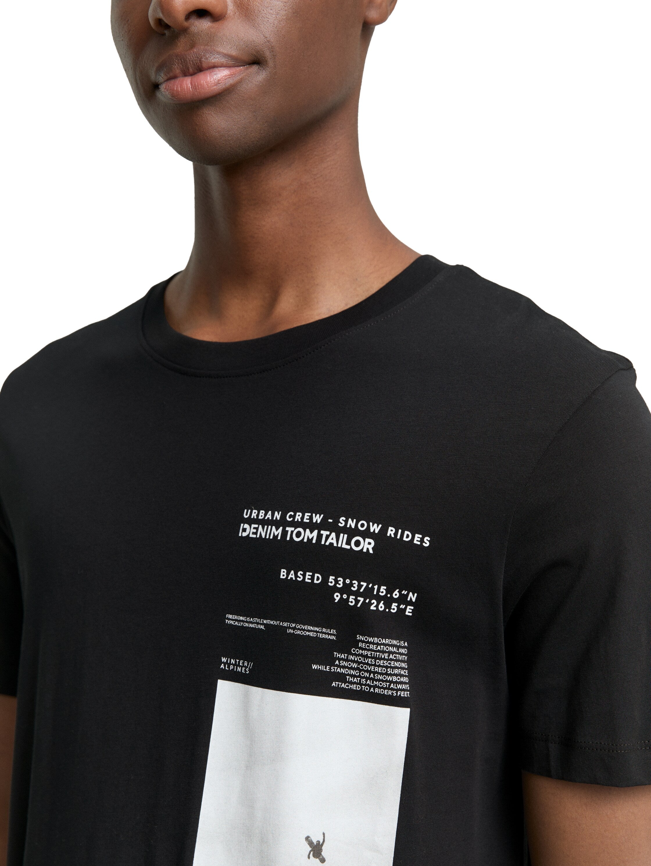 Tom Tailor Short Sleeved Black T-shirt With Front Design