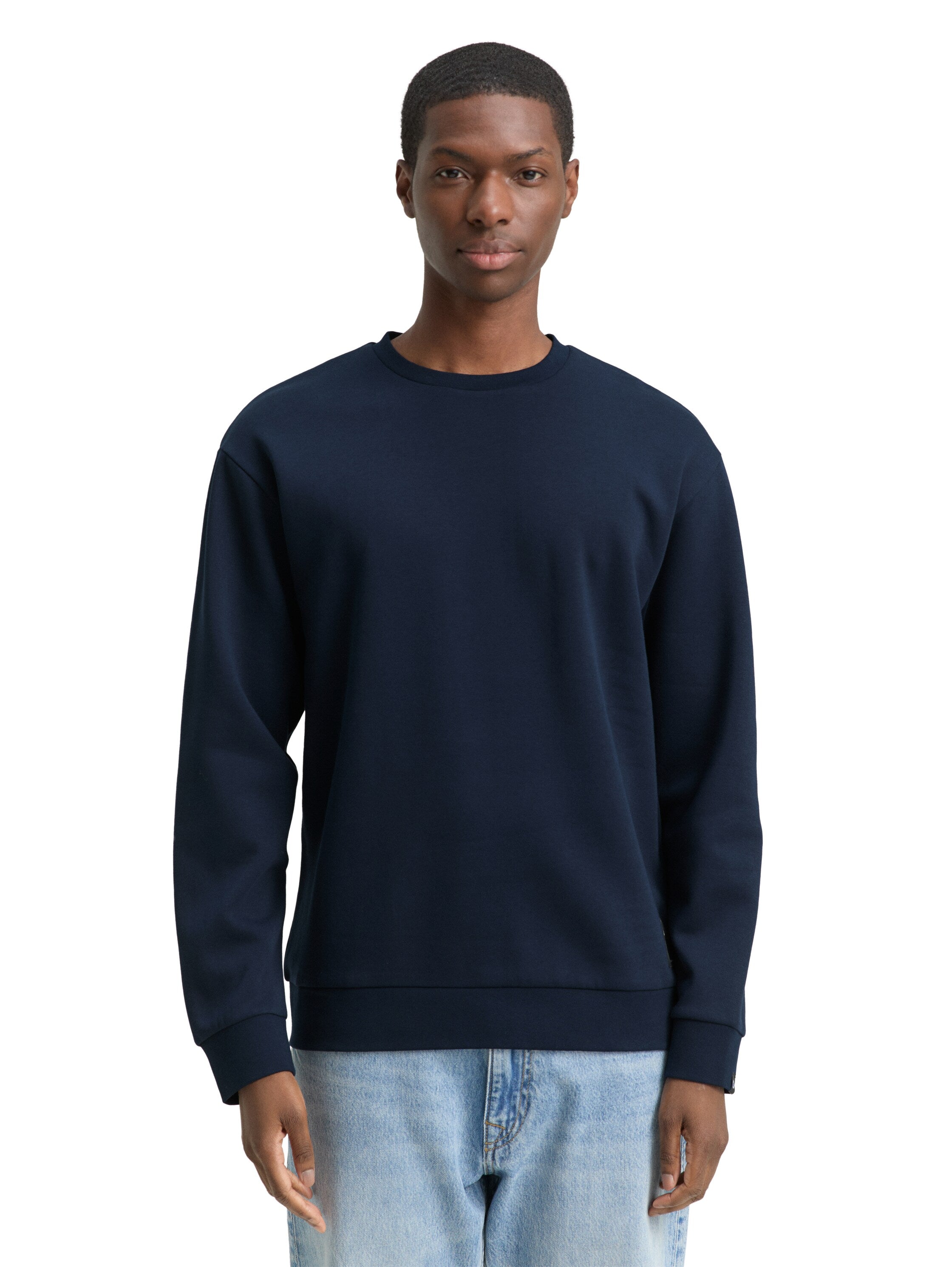 Tom Tailor Navy Sweater With Logo Badge