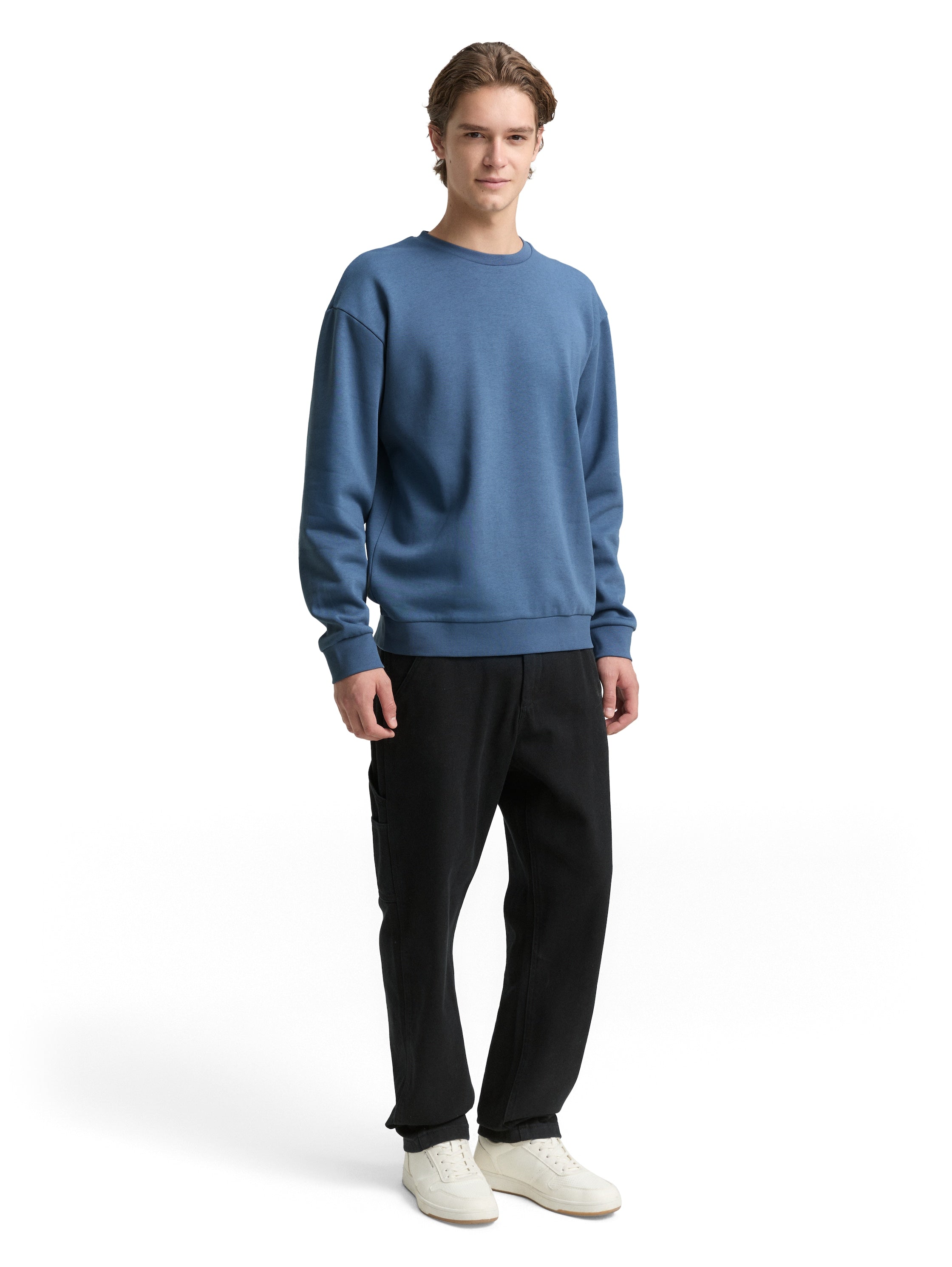 Tom Tailor Blue Sweater With Logo Badge