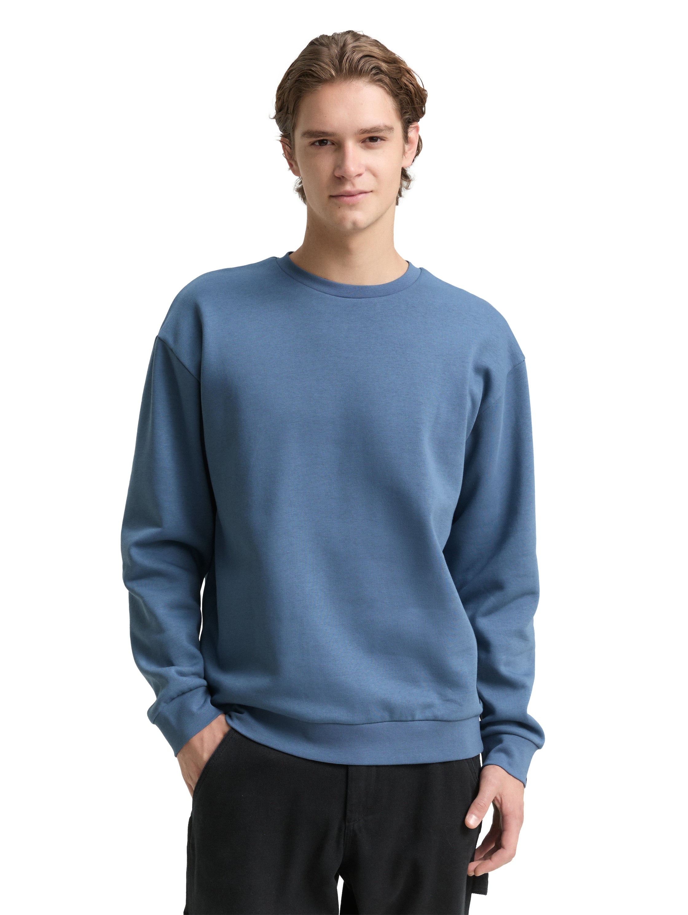 Tom Tailor Blue Sweater With Logo Badge