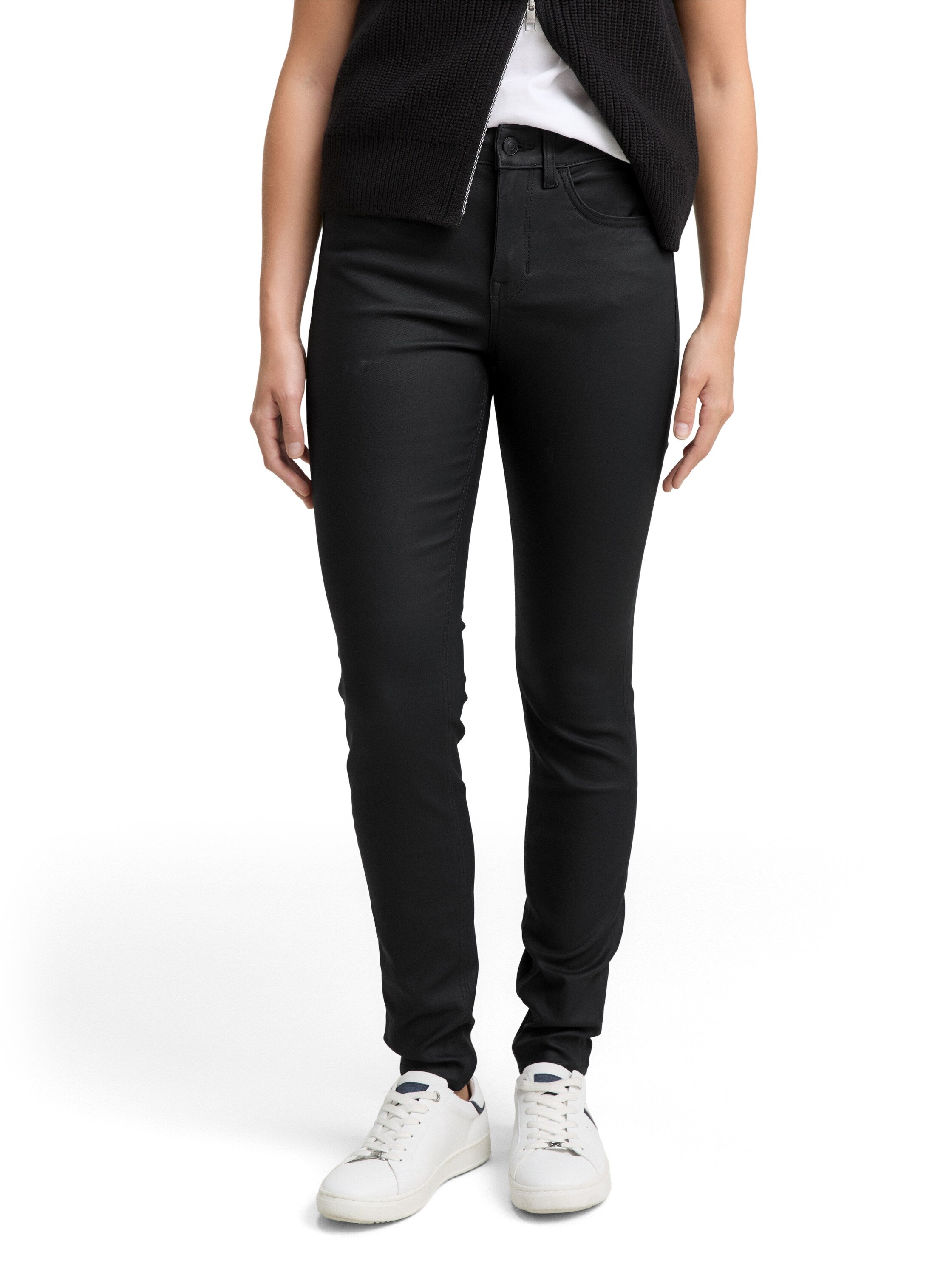 Tom Tailor Black Coated Skinny Jeans