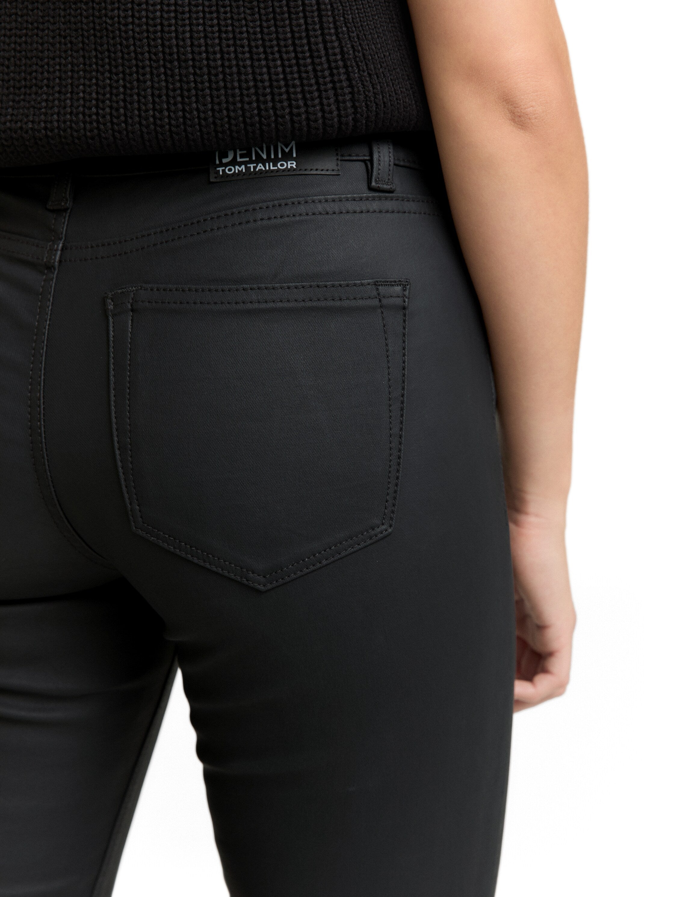 Tom Tailor Black Coated Skinny Jeans