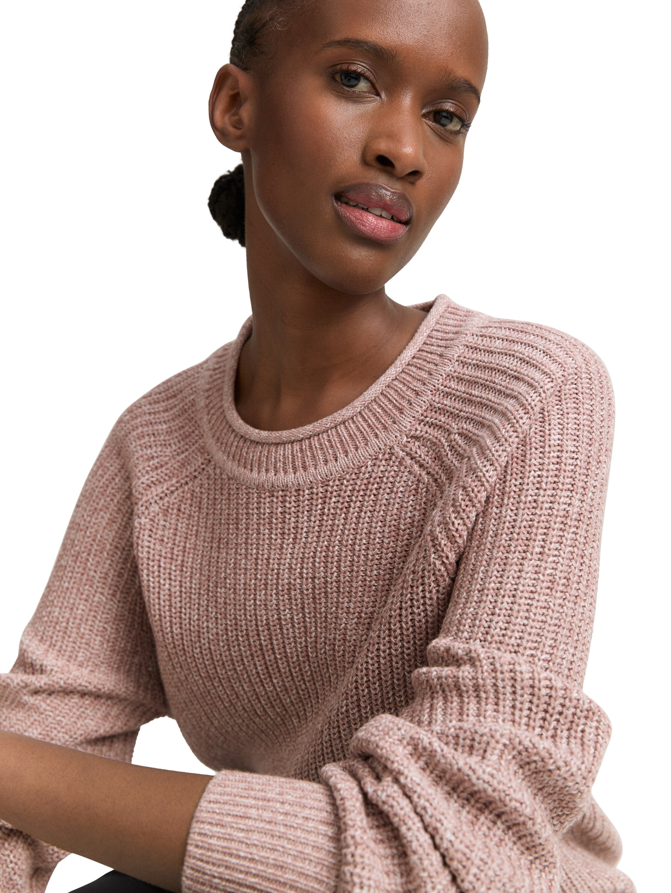 Tom Tailor Knitted Rose Pullover With Slight Ballons Sleeves