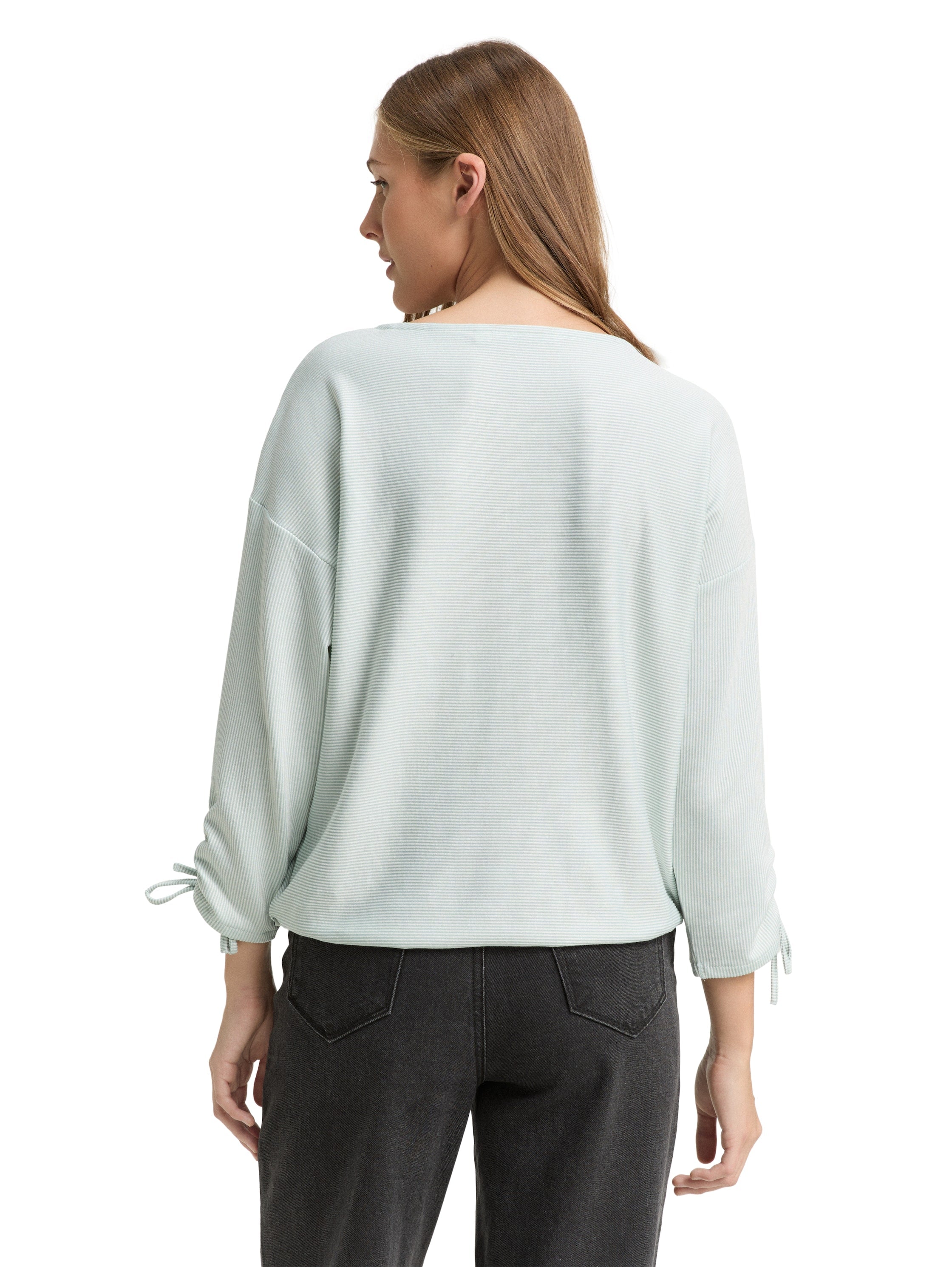 Tom Tailor Loose Fit Mint Top With Gathered Sleeves