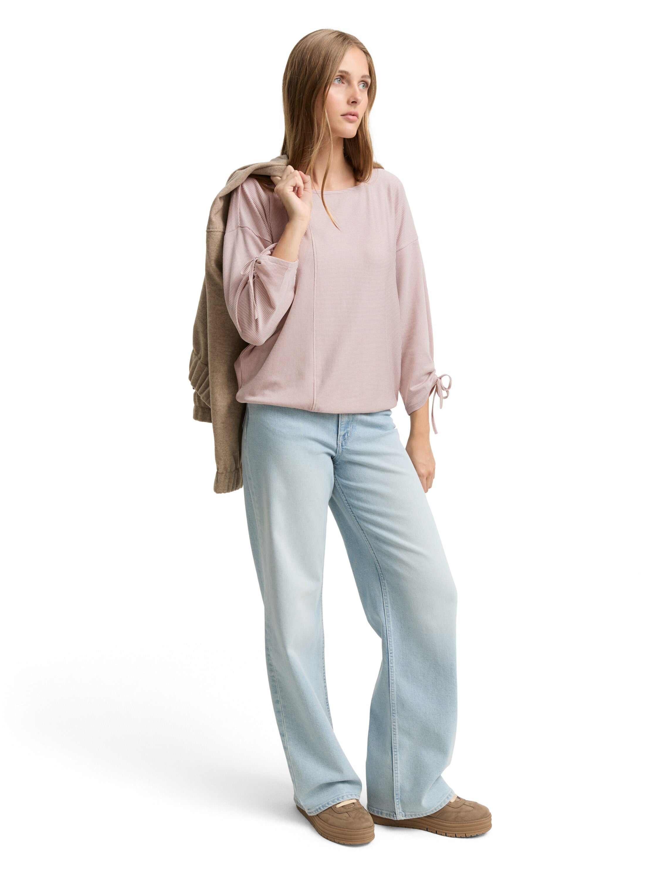 Tom Tailor Loose Fit Rose Top With Gathered Sleeves