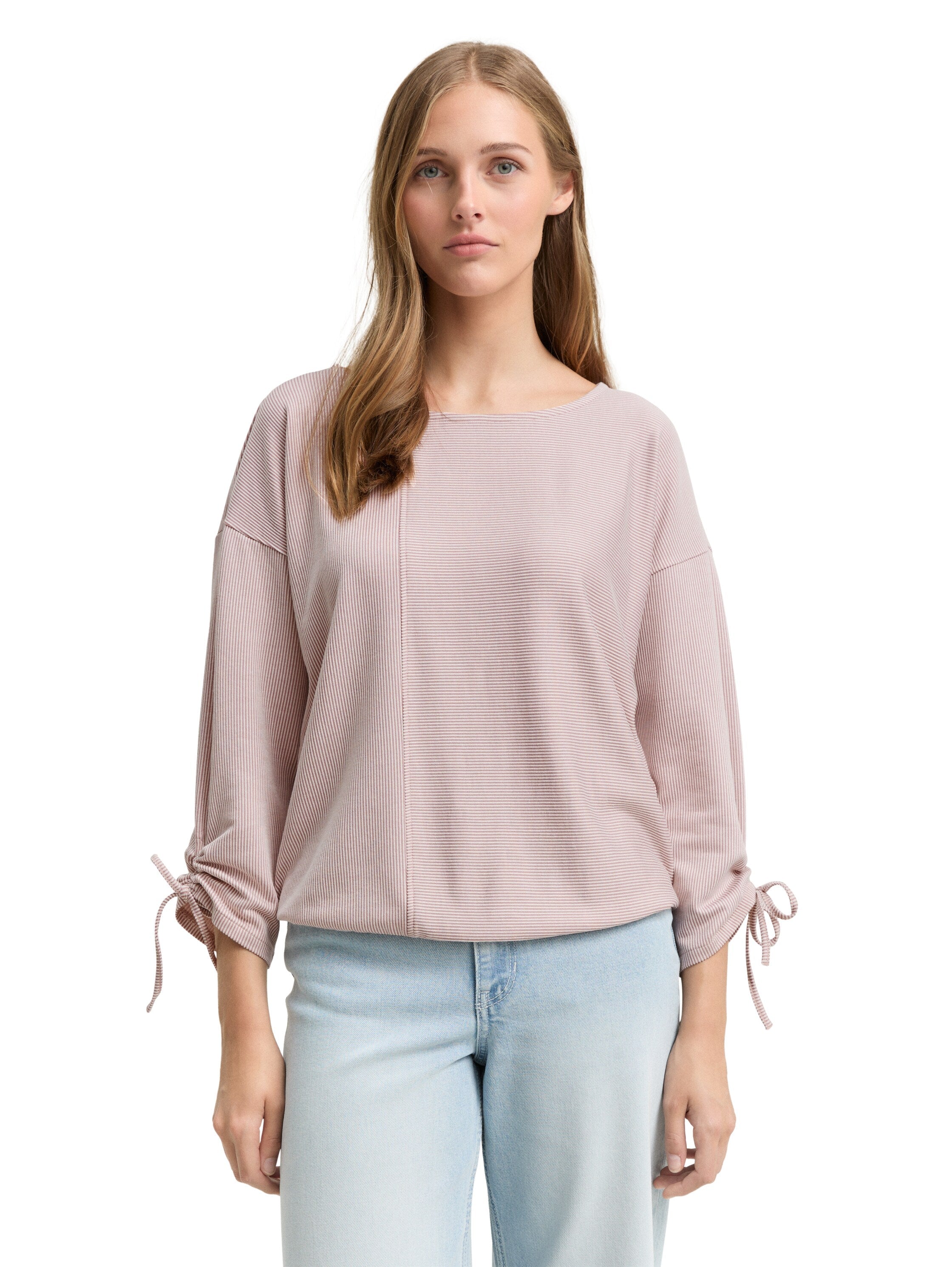 Tom Tailor Loose Fit Rose Top With Gathered Sleeves