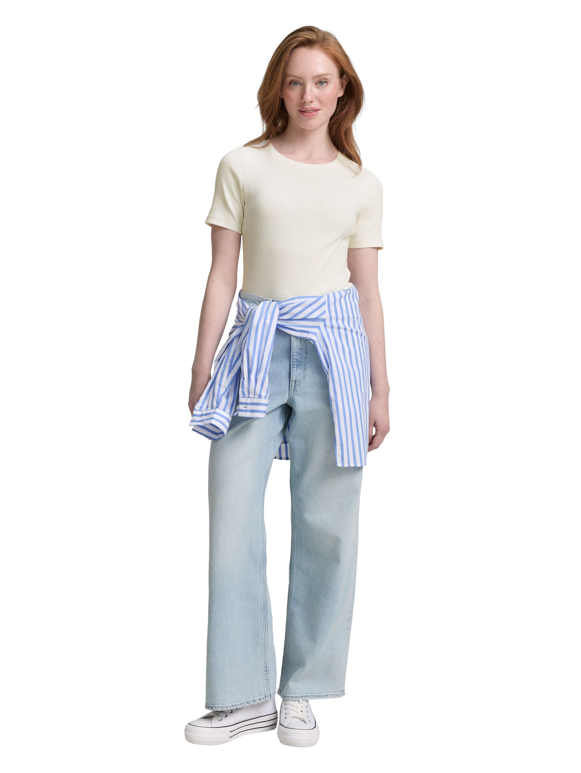 Tom Tailor Offwhite Slim Fit T-shirt