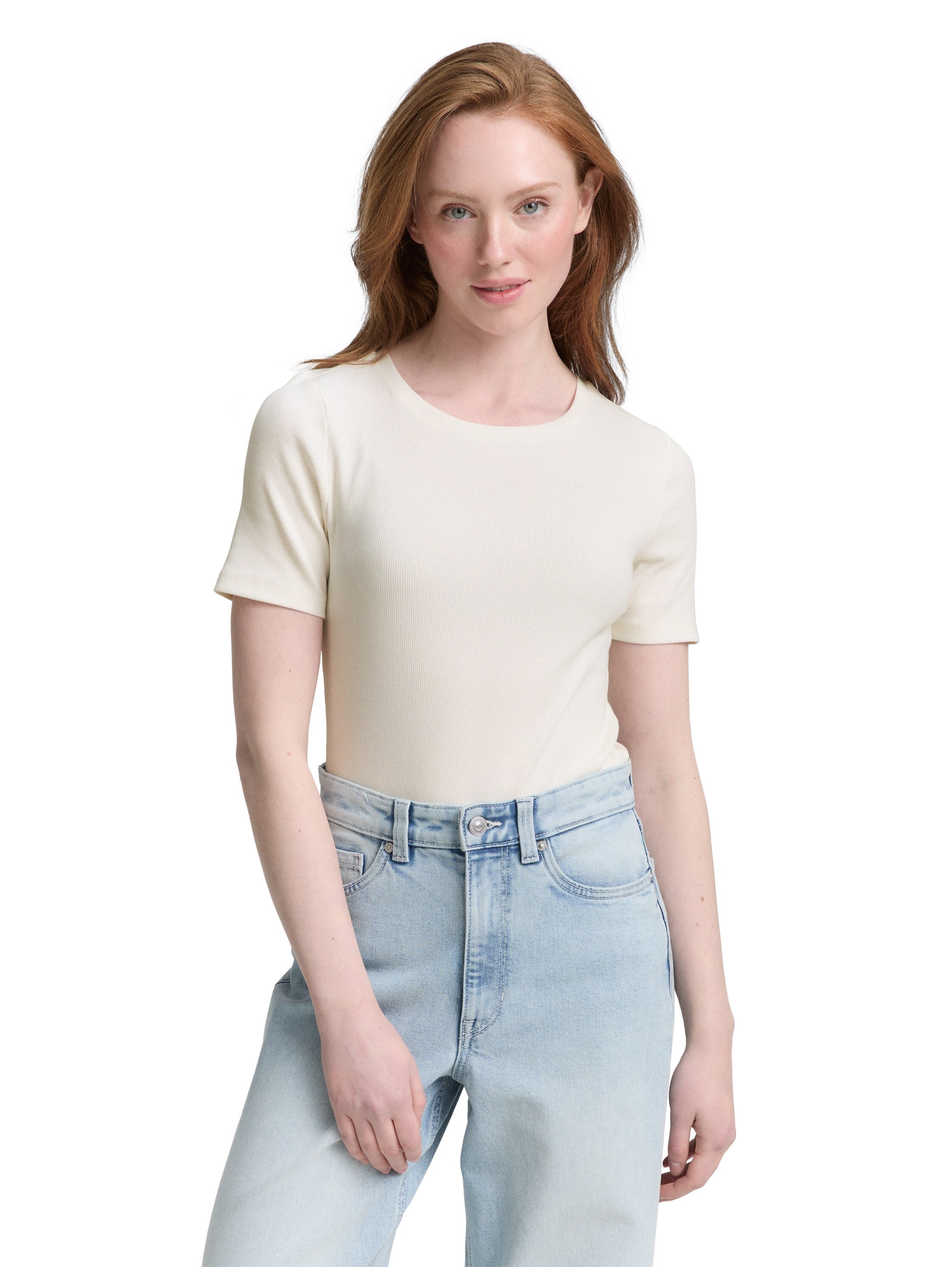 Tom Tailor Offwhite Slim Fit T-shirt