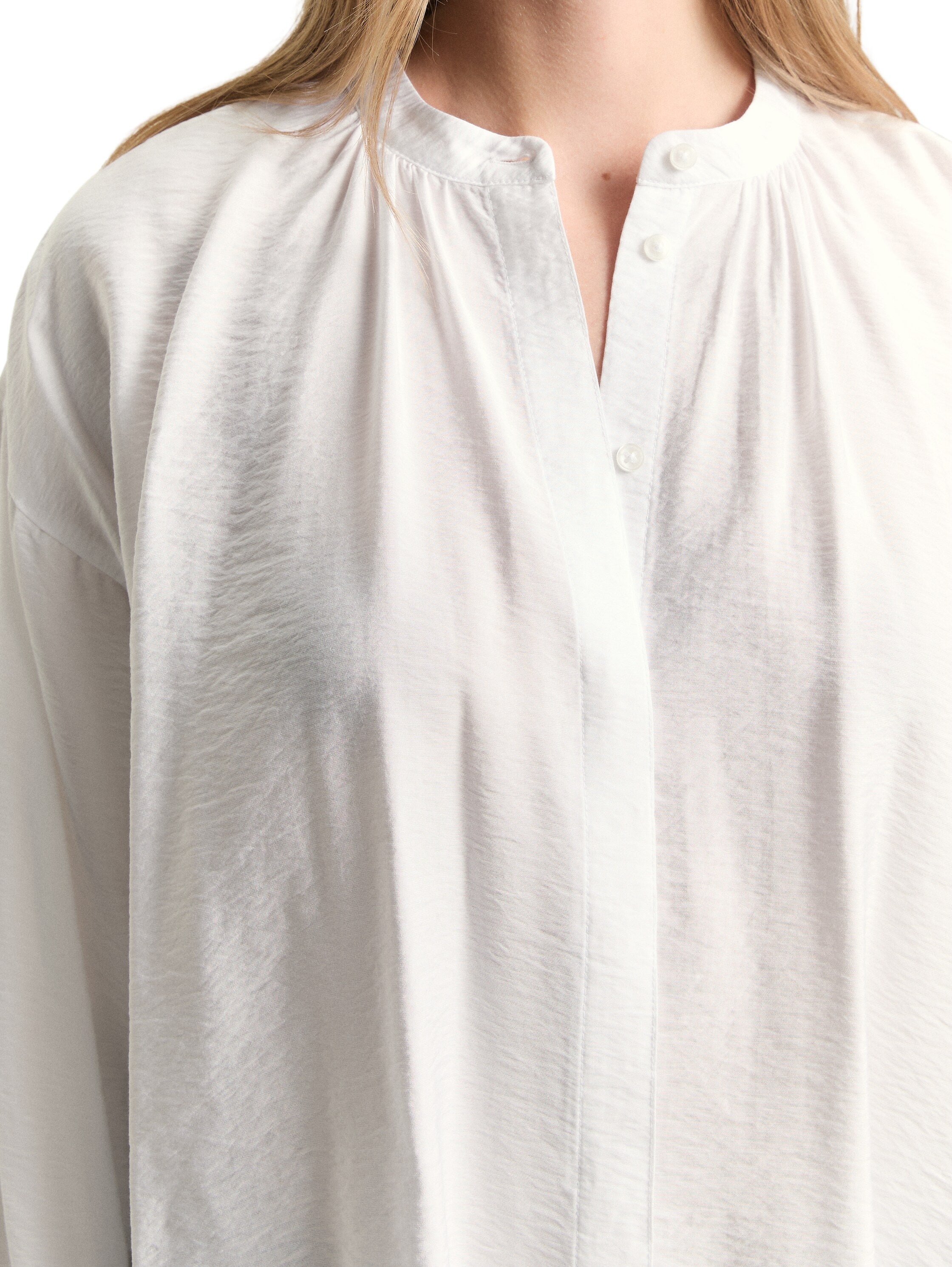 Tom Tailor Flowy White Shirt With Long Sleeves
