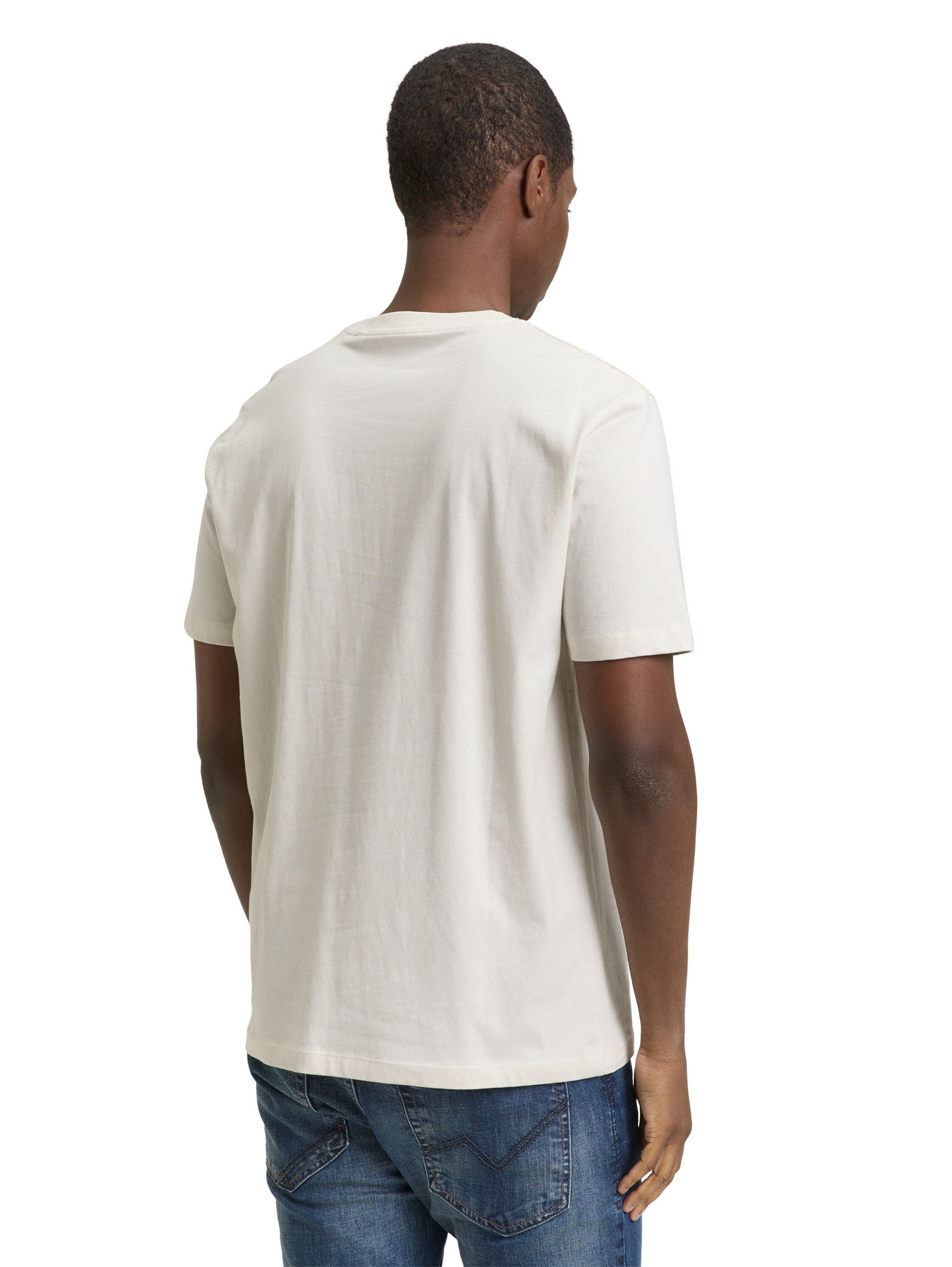 Tom Tailor Off White Short Sleeved T-Shirt