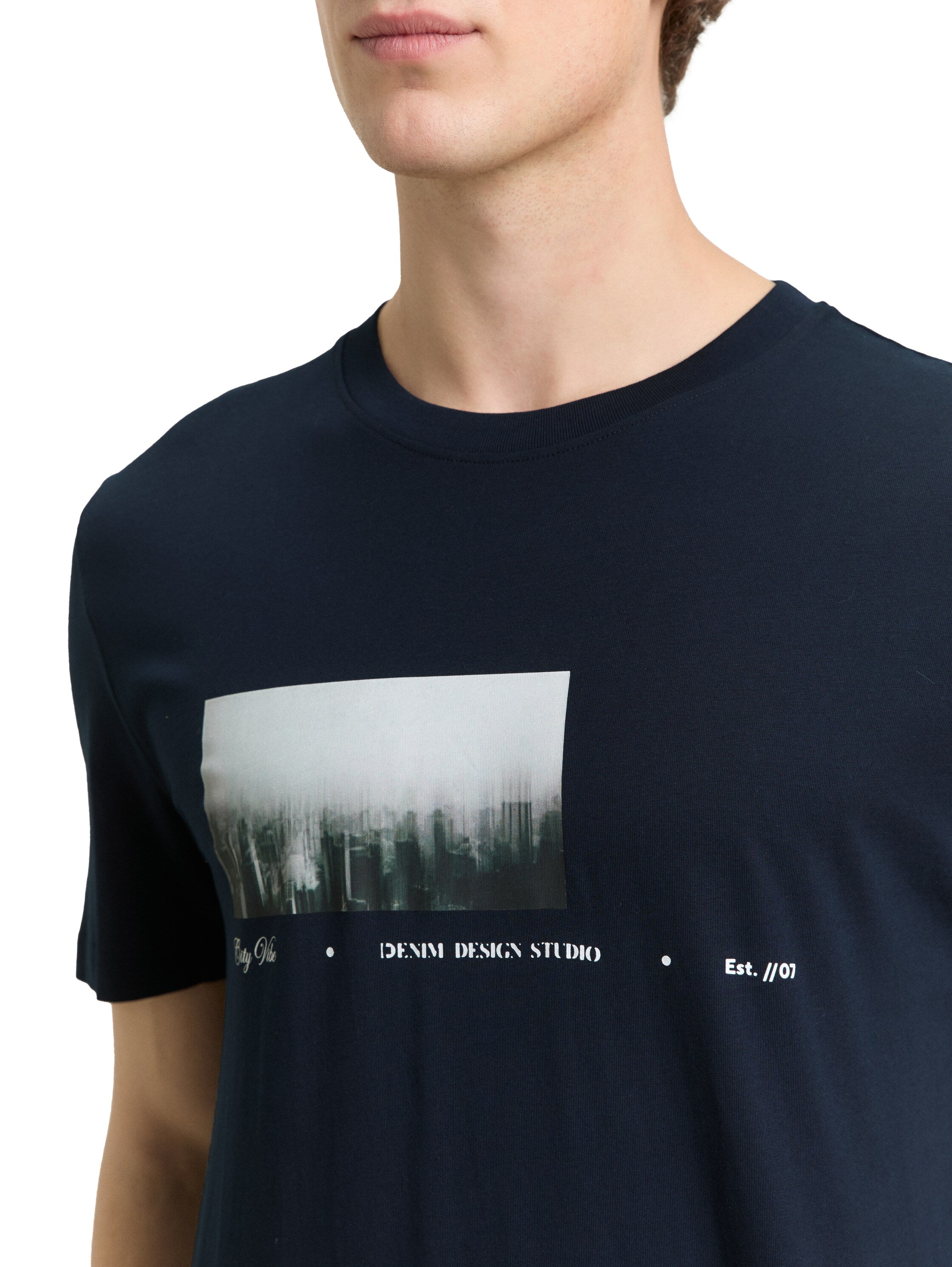 Tom Tailor Navy T-Shirt With Front Design