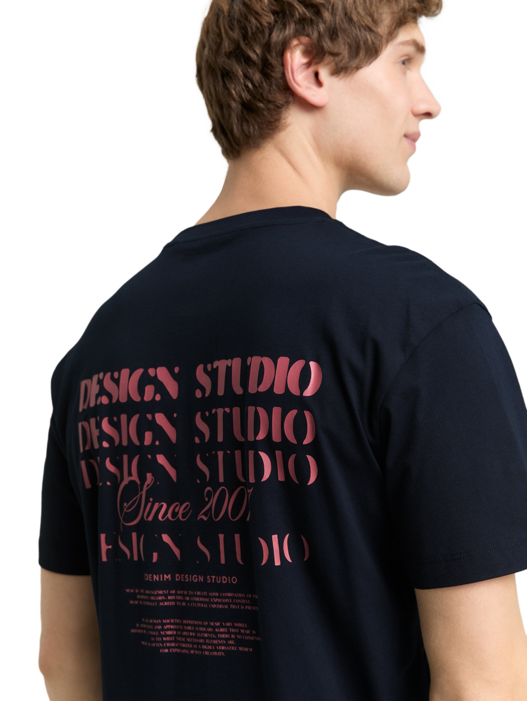 Tom Tailor Navy T-Shirt With Back Print