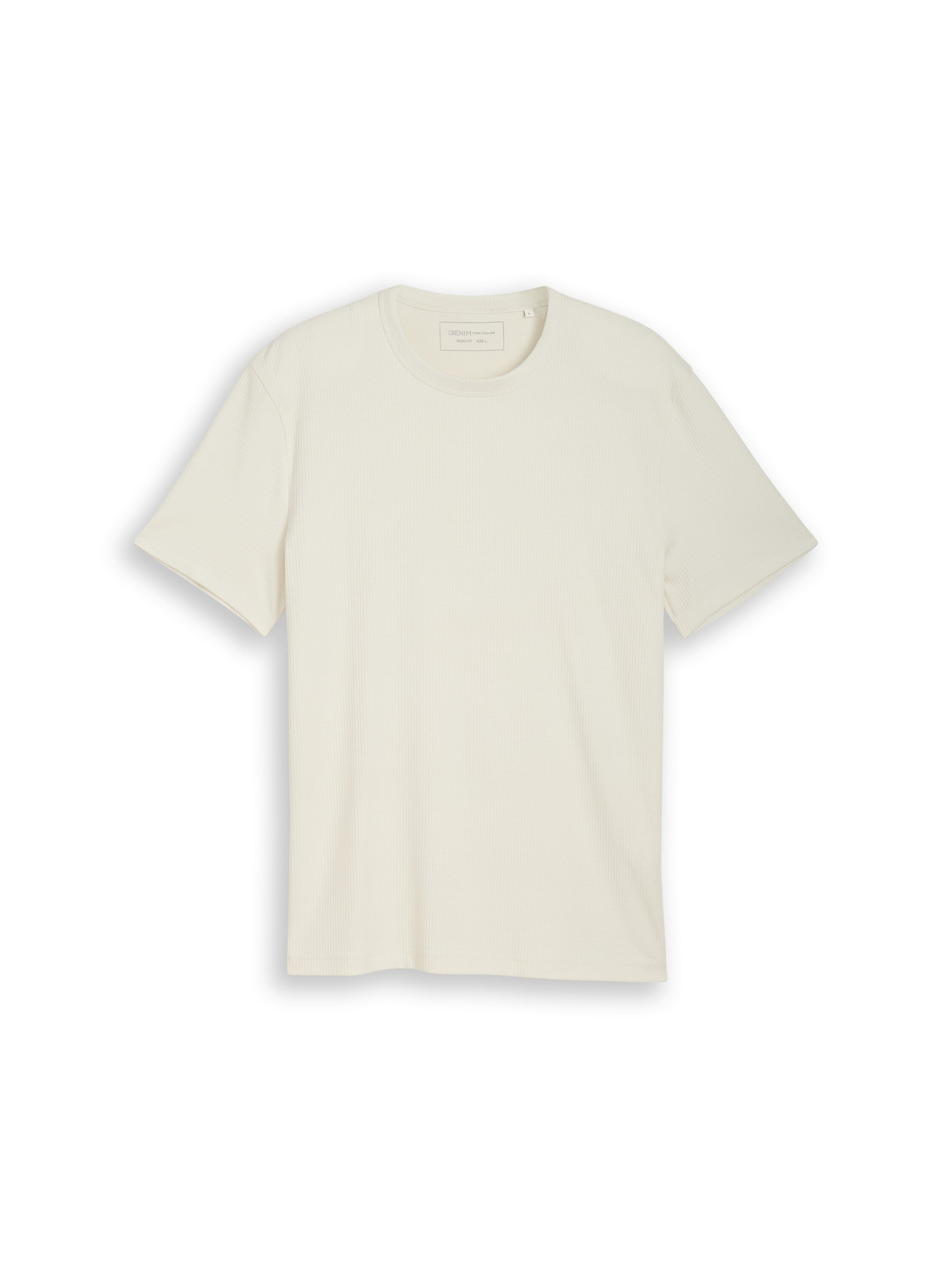 Tom Tailor Round Neck Off-White T-Shirt