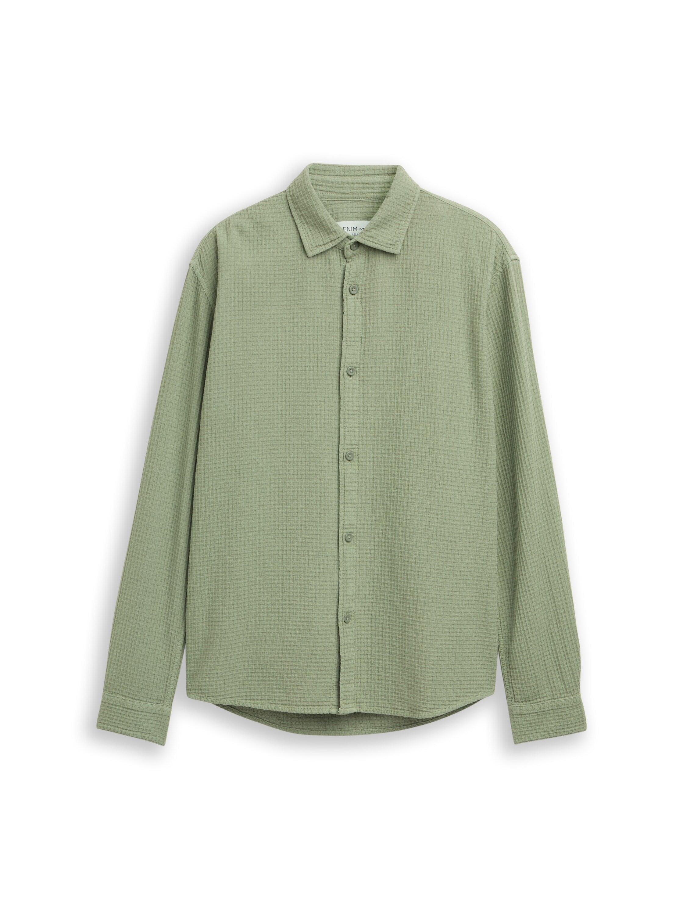 Tom Tailor Olive Long Sleeved Relaxed Fit Shirt